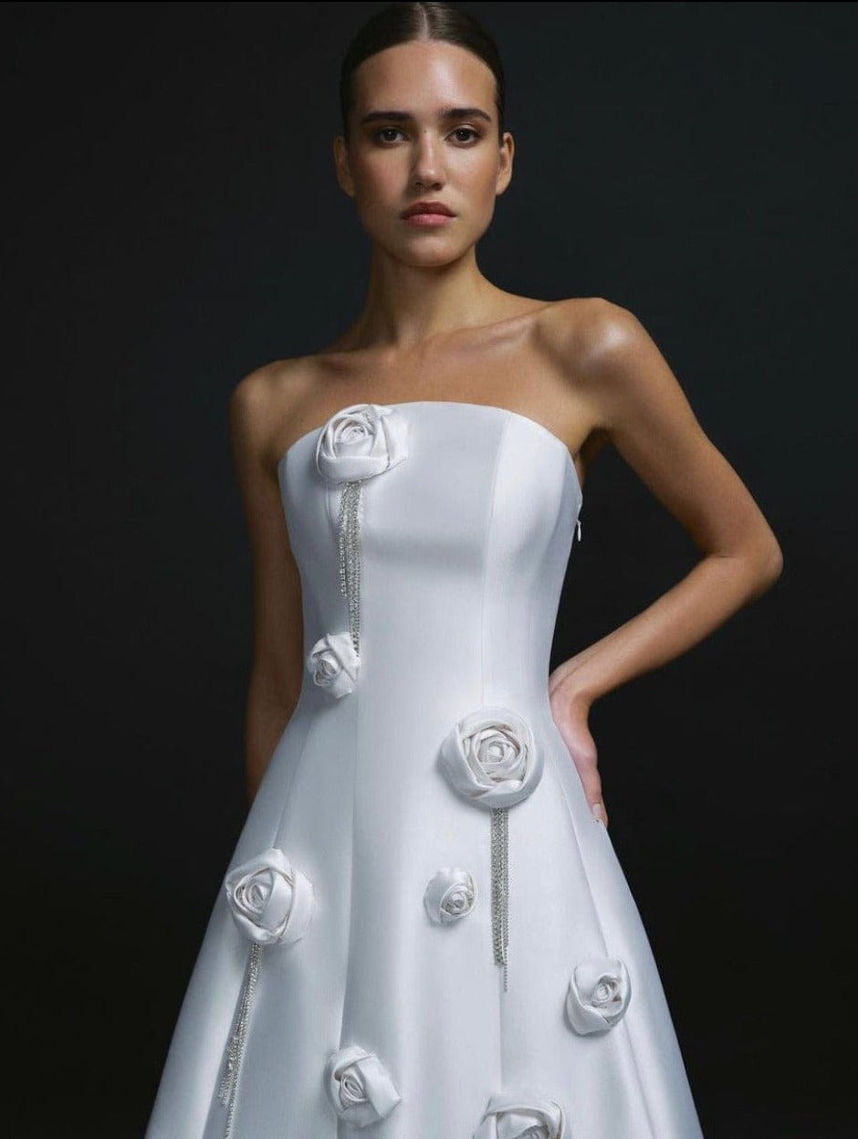 APPLIQUED STRAPLESS MAXI GOWN made by NDS The Label