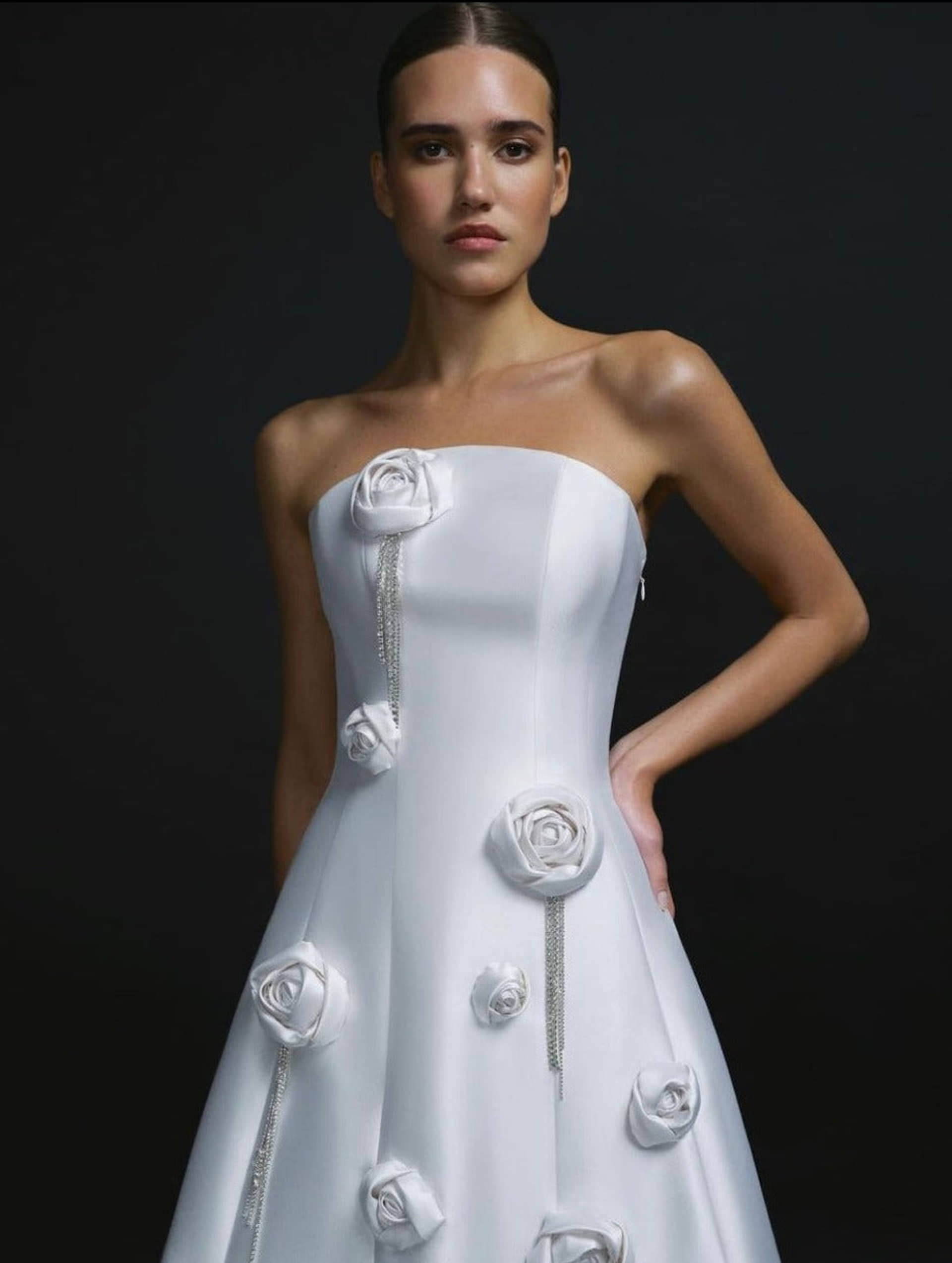 APPLIQUED STRAPLESS MAXI GOWN made by NDS The Label