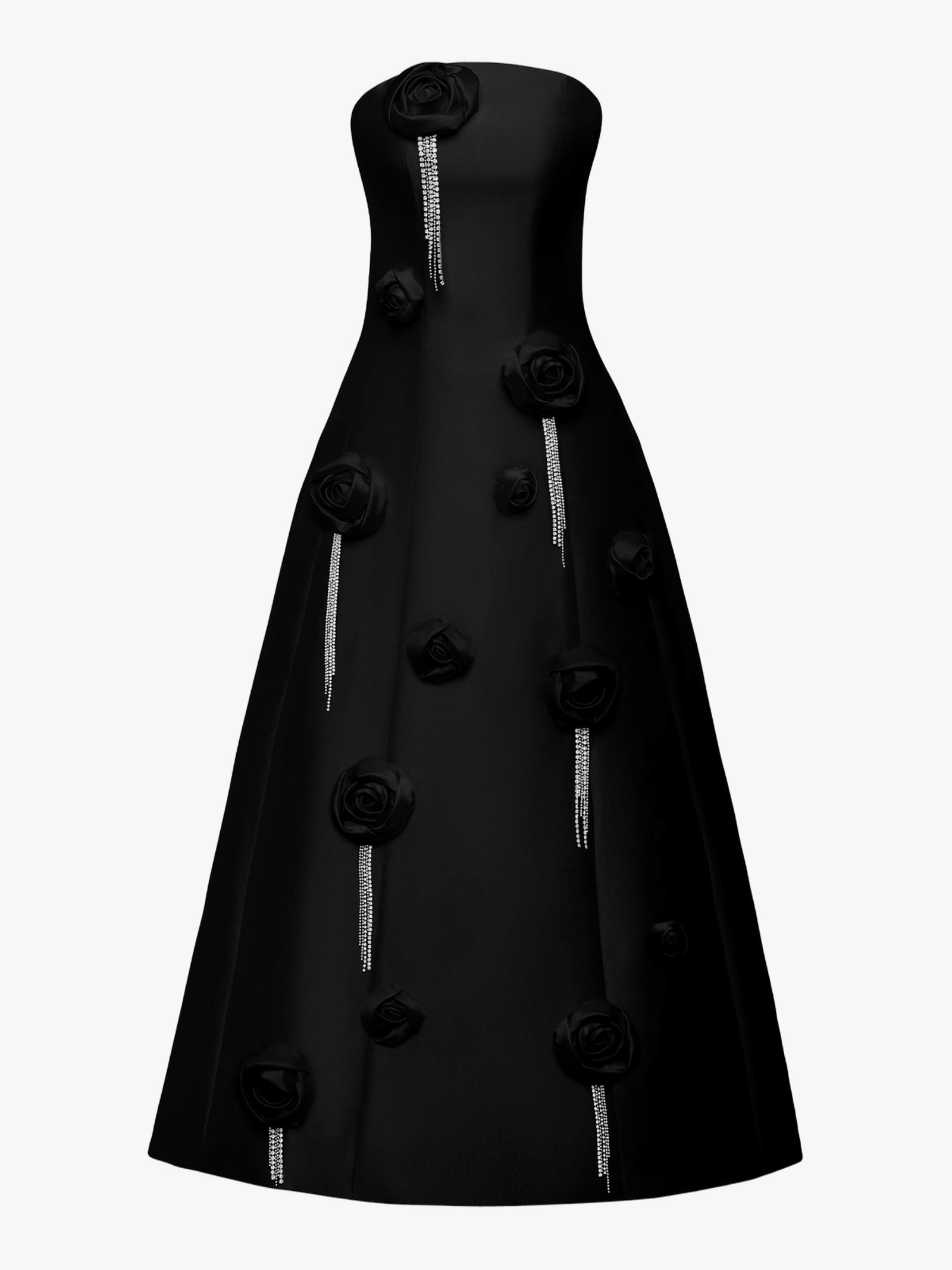 APPLIQUED STRAPLESS MAXI GOWN made by NDS The Label