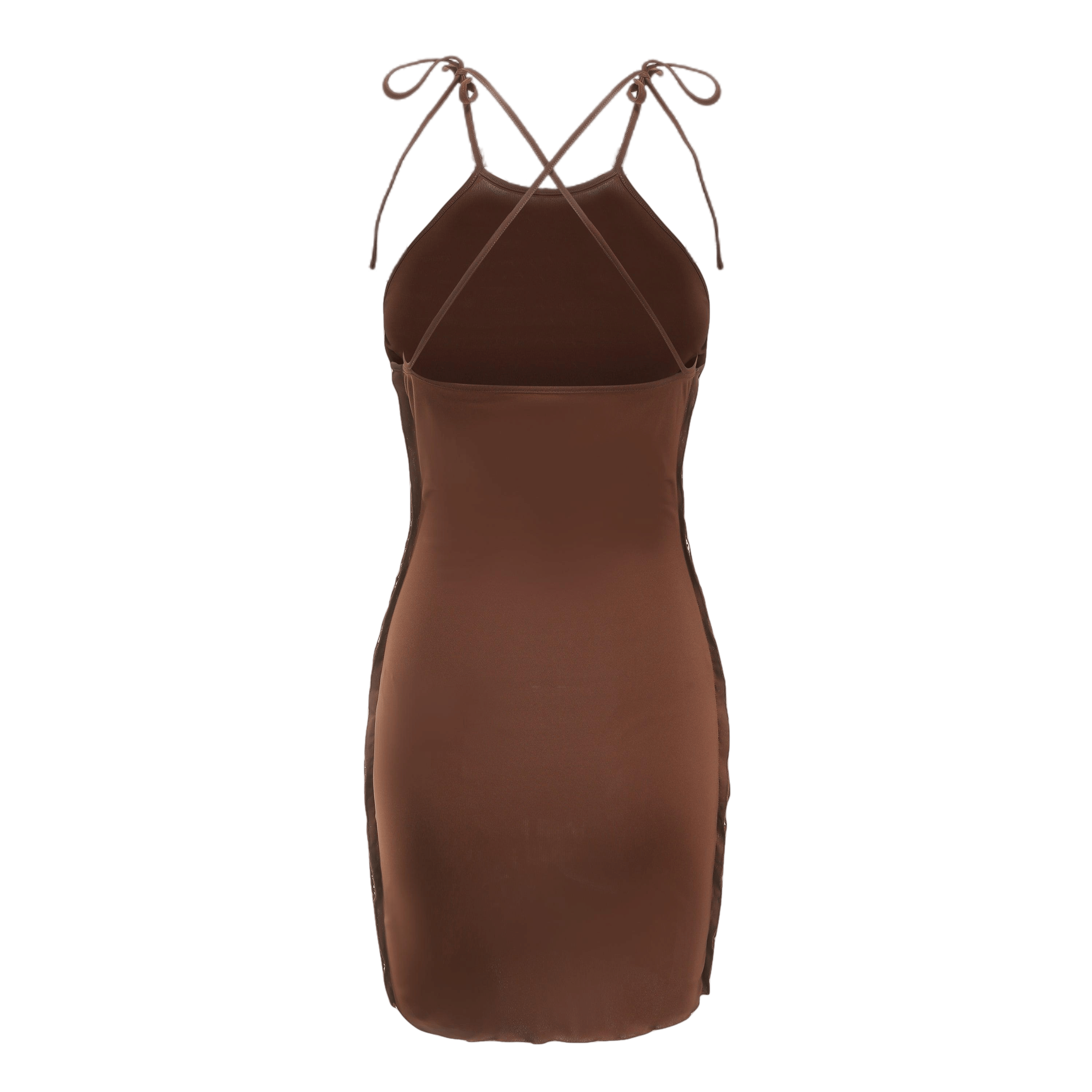 Brown Sade Dress (Final Sale) in Brown made by Nana Jacqueline