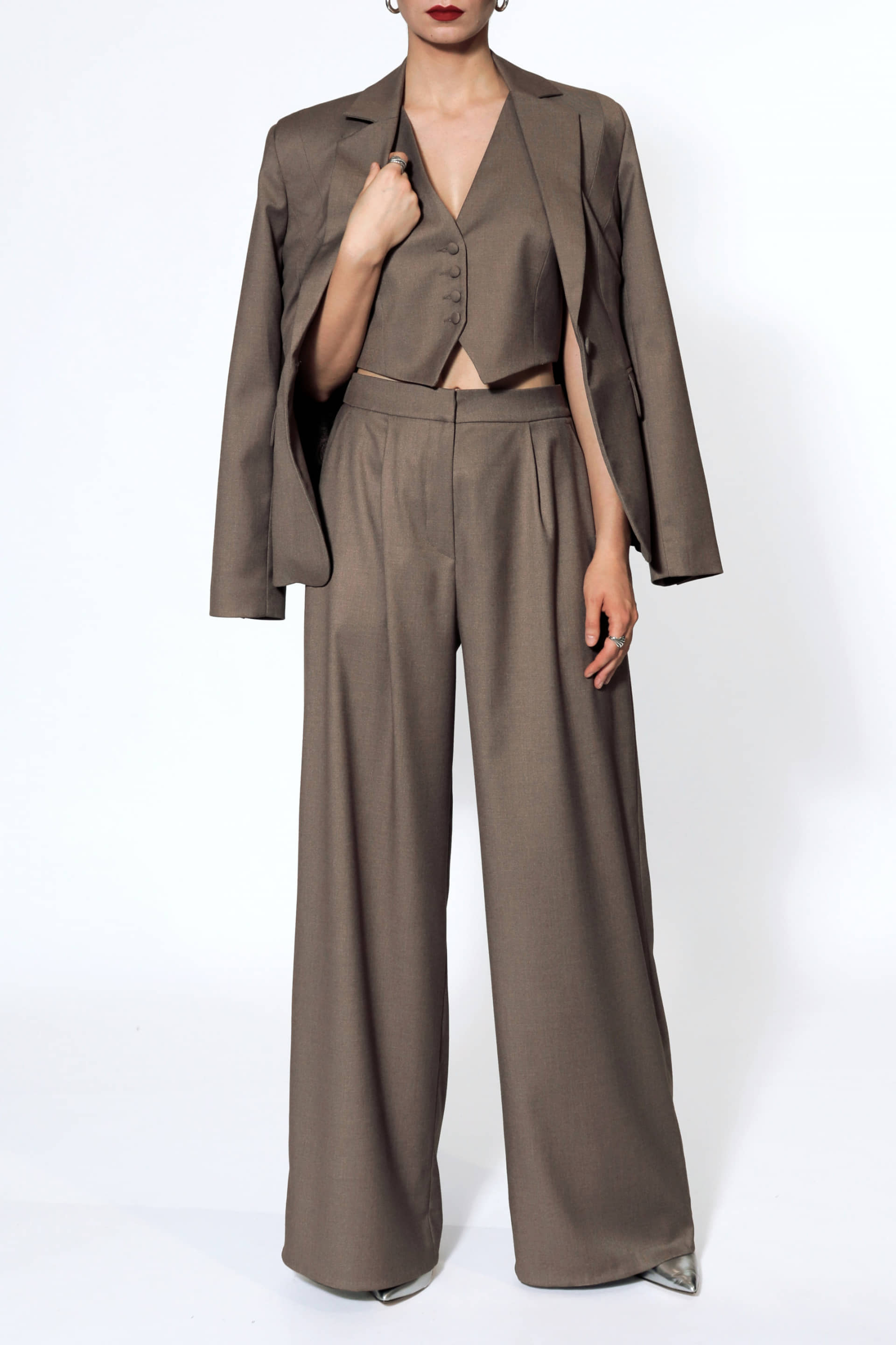 Vest Sylvia Brown Melange made by HALEWSKI