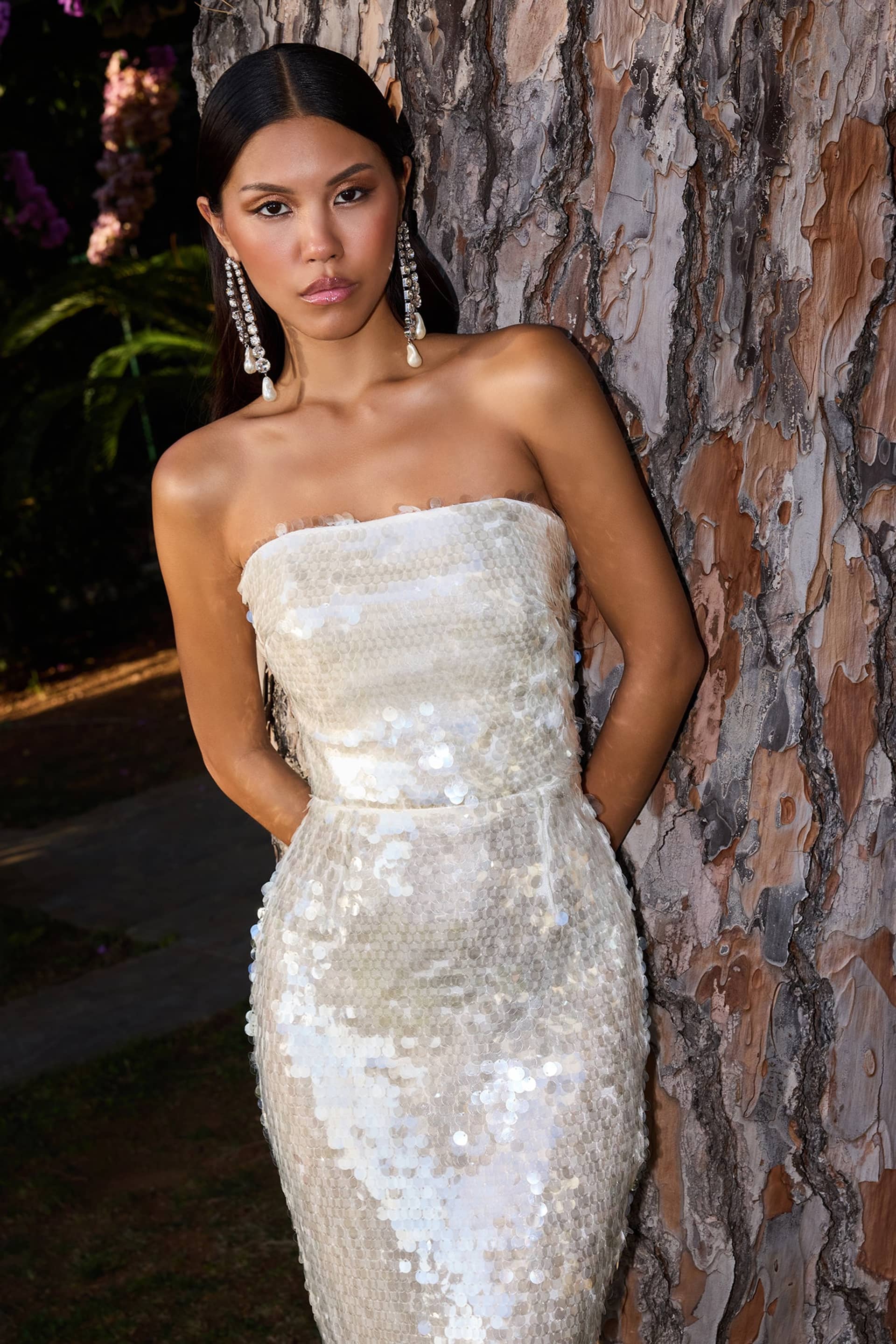 Loren Glam Dress - White made by Gigii's