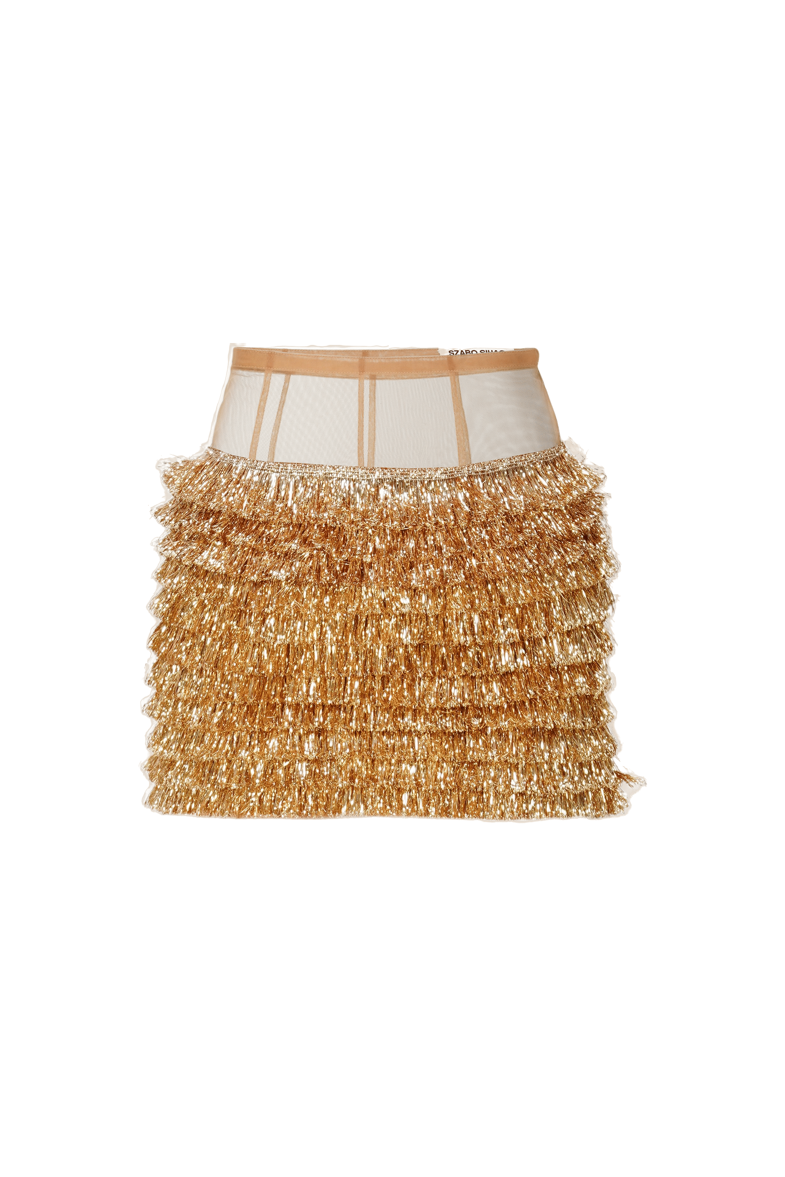 Kiran Golden Mini Skirt made by Szabo Sihag