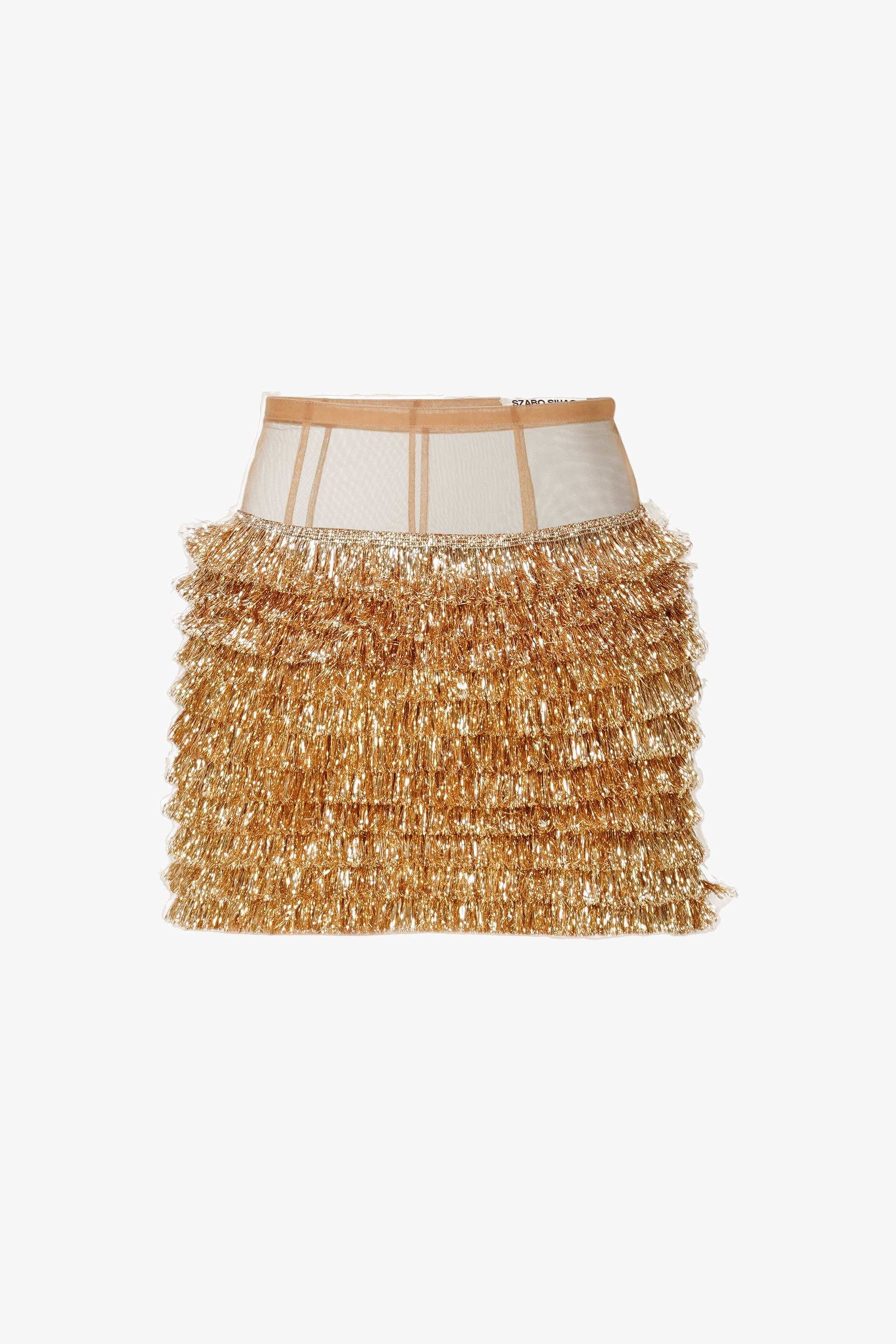 Kiran Golden Mini Skirt made by Szabo Sihag