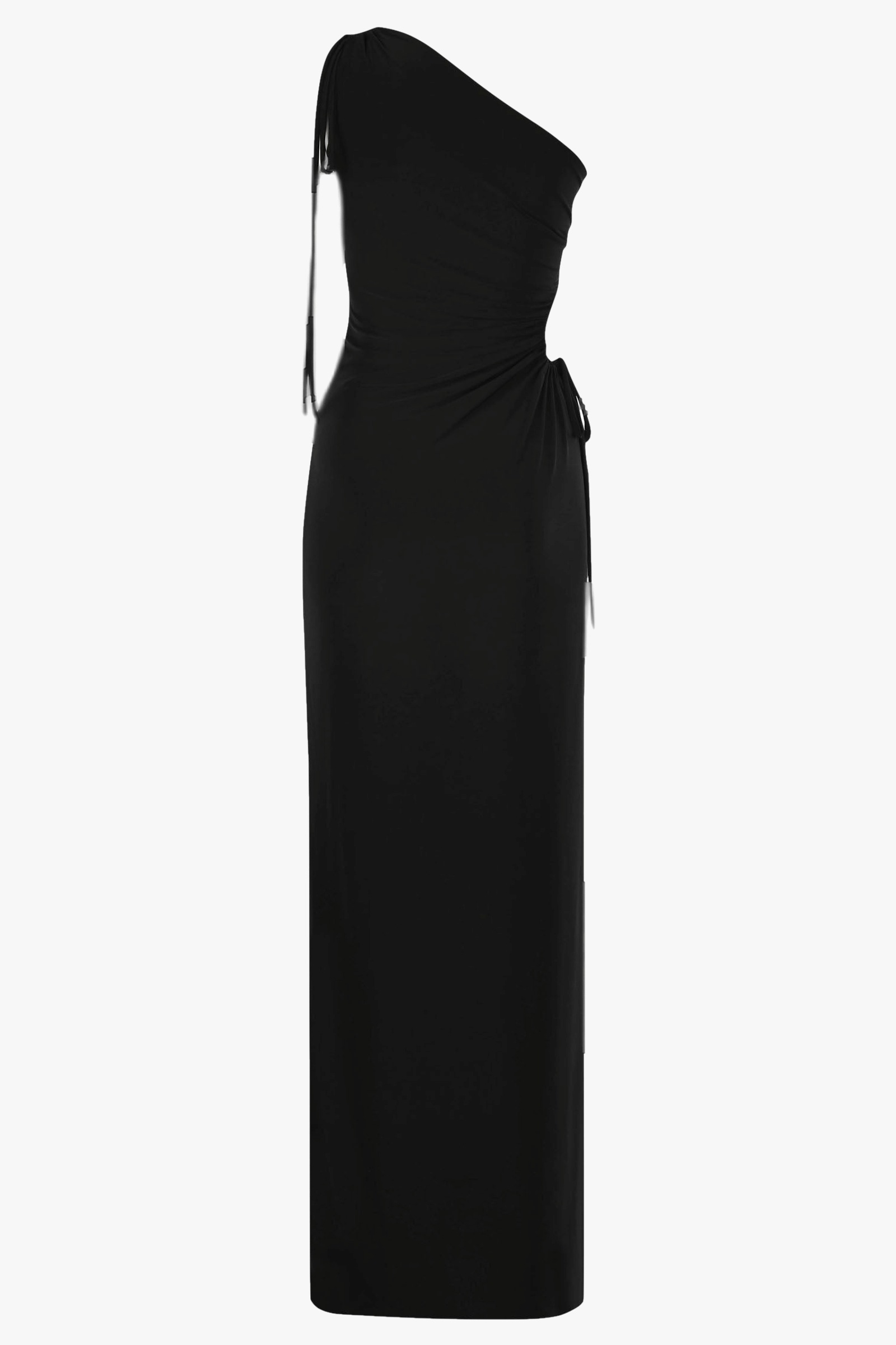 Zelda Black One Shoulder Maxi Dress made by Lora Istanbul