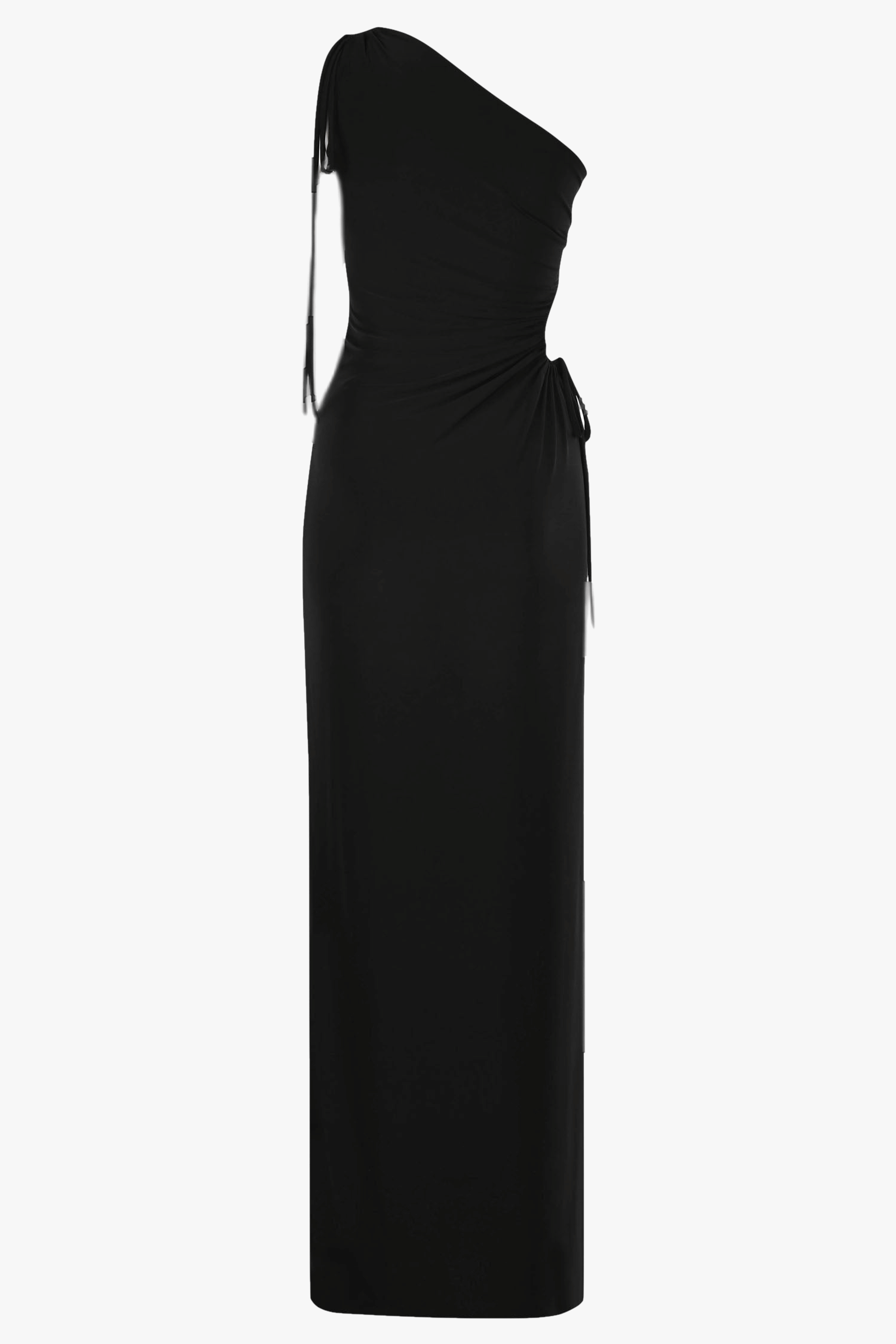 Zelda Black One Shoulder Maxi Dress made by Lora Istanbul