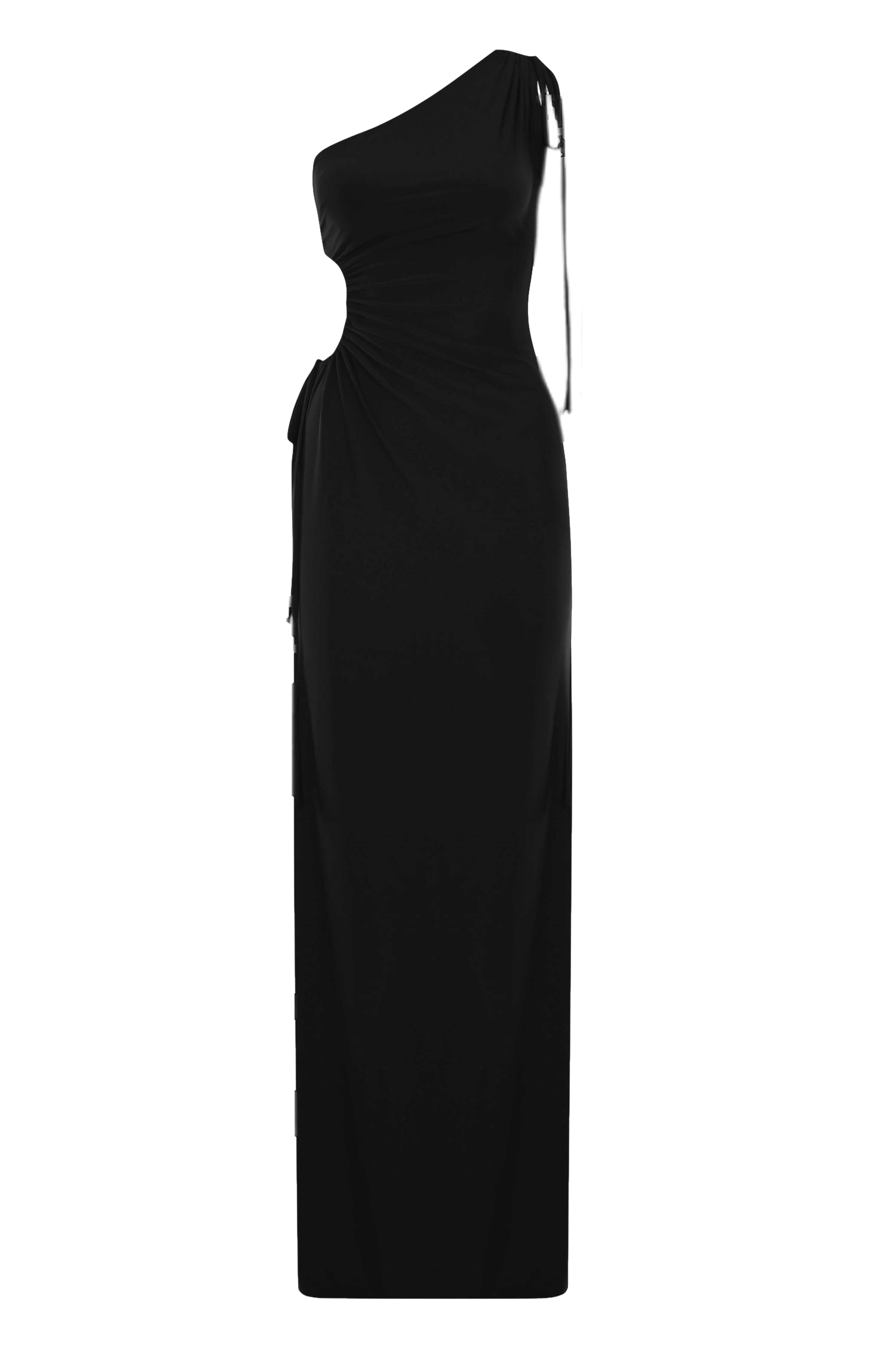 Zelda Black One Shoulder Maxi Dress made by Lora Istanbul