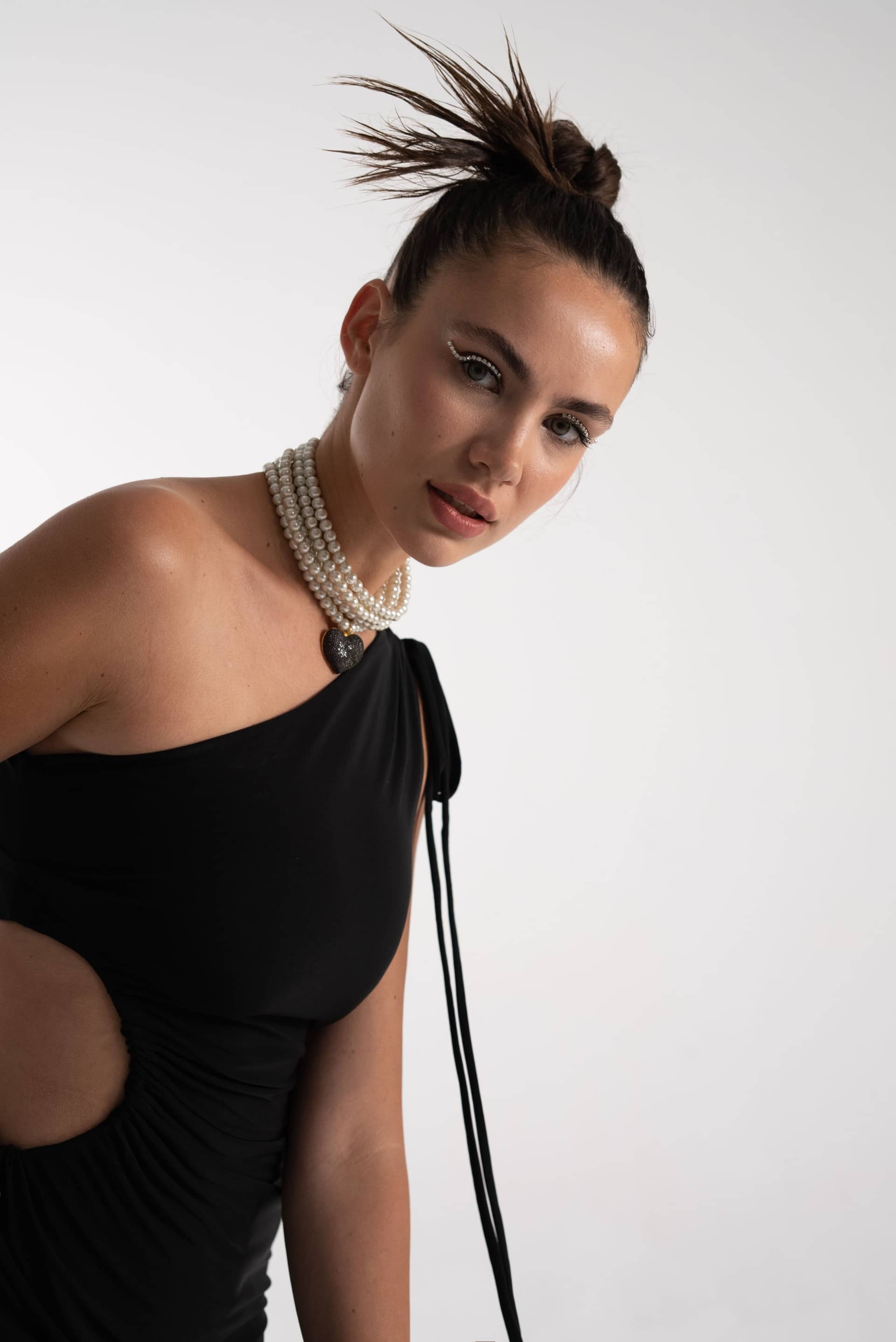 Zelda Black One Shoulder Maxi Dress made by Lora Istanbul