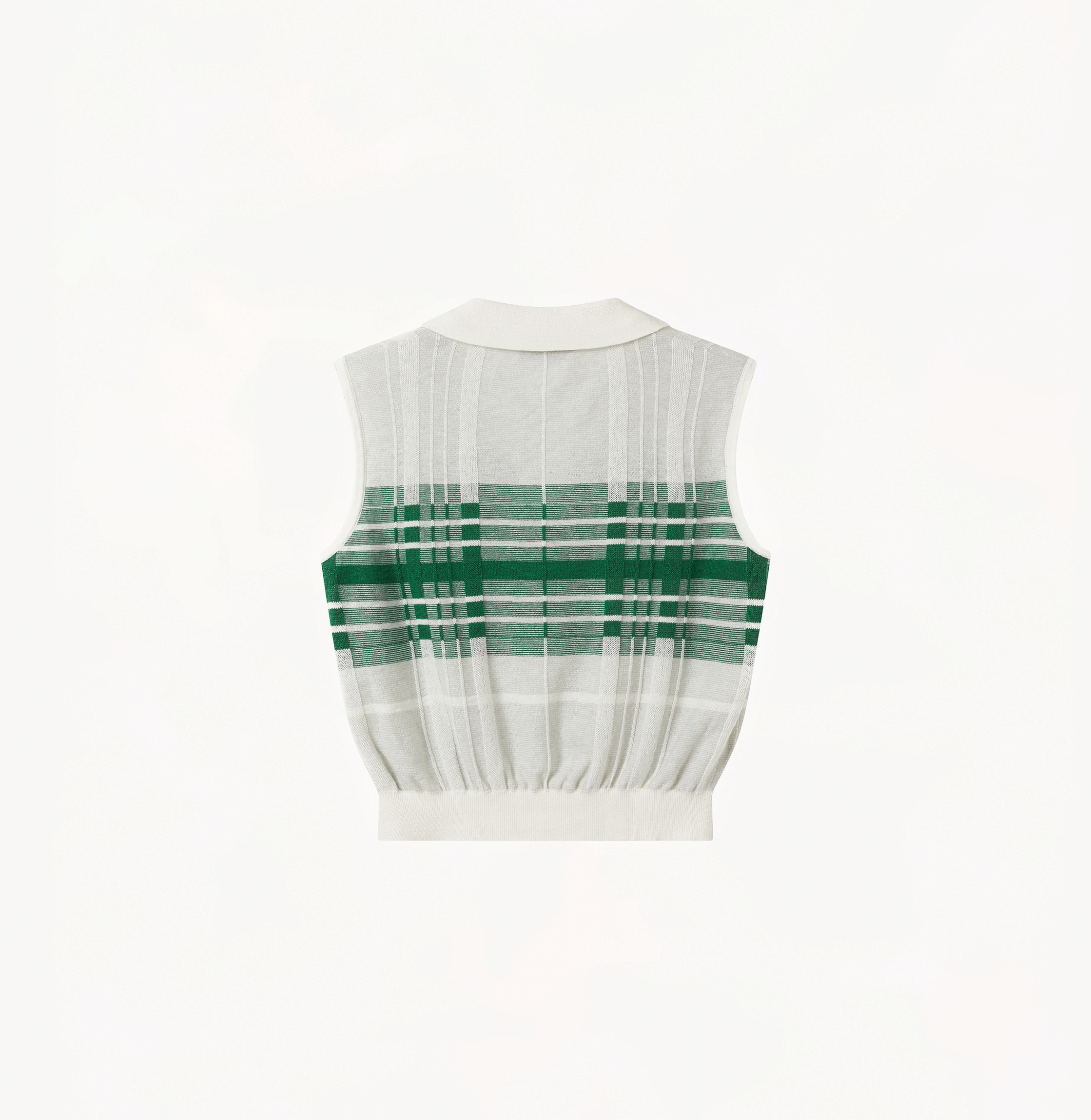CHECKED LAPEL KNITTED VEST in Green made by CRUSH Collection