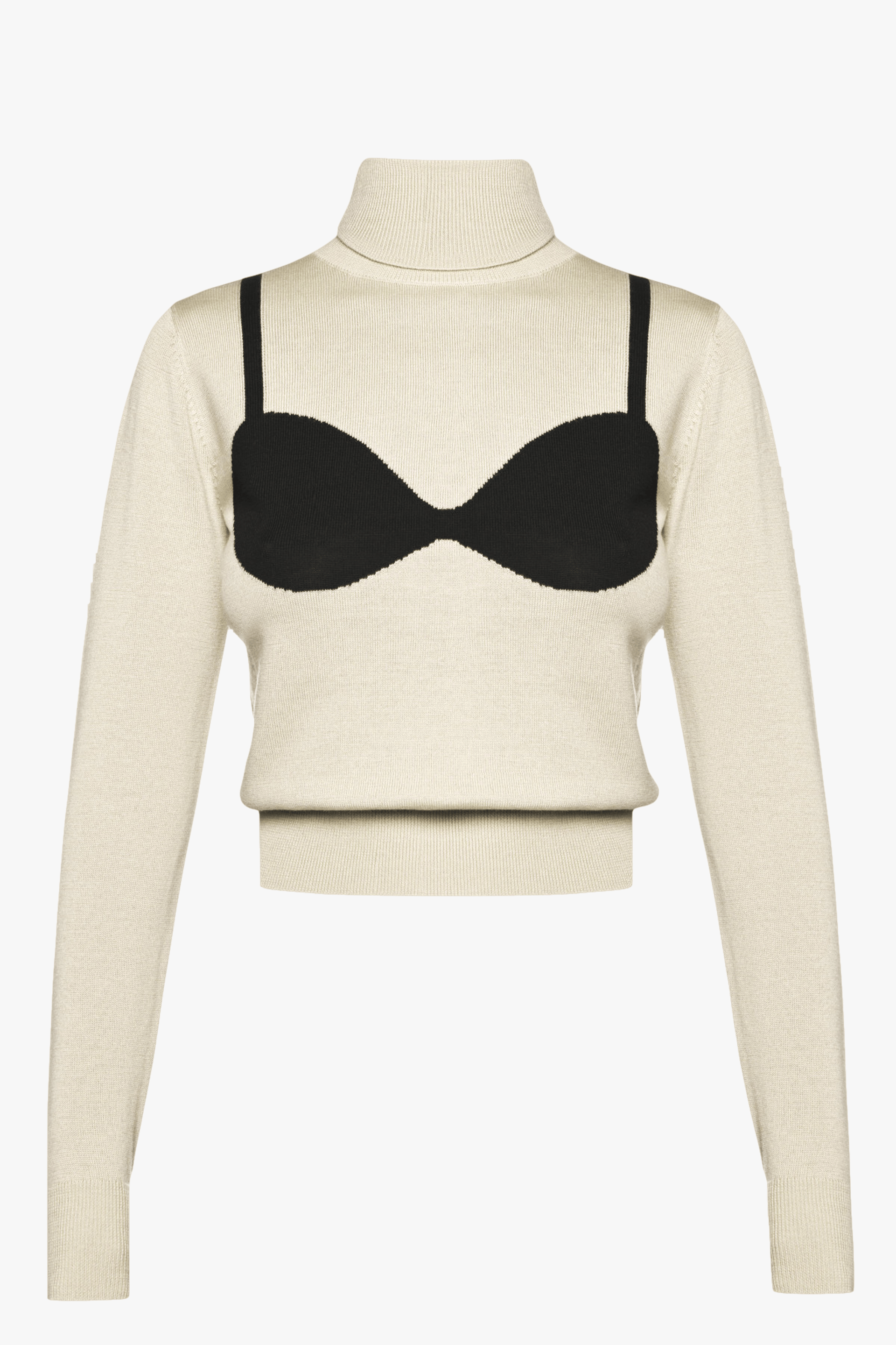 WOOL BRA TURTLENECK SWEATER made by KEBURIA