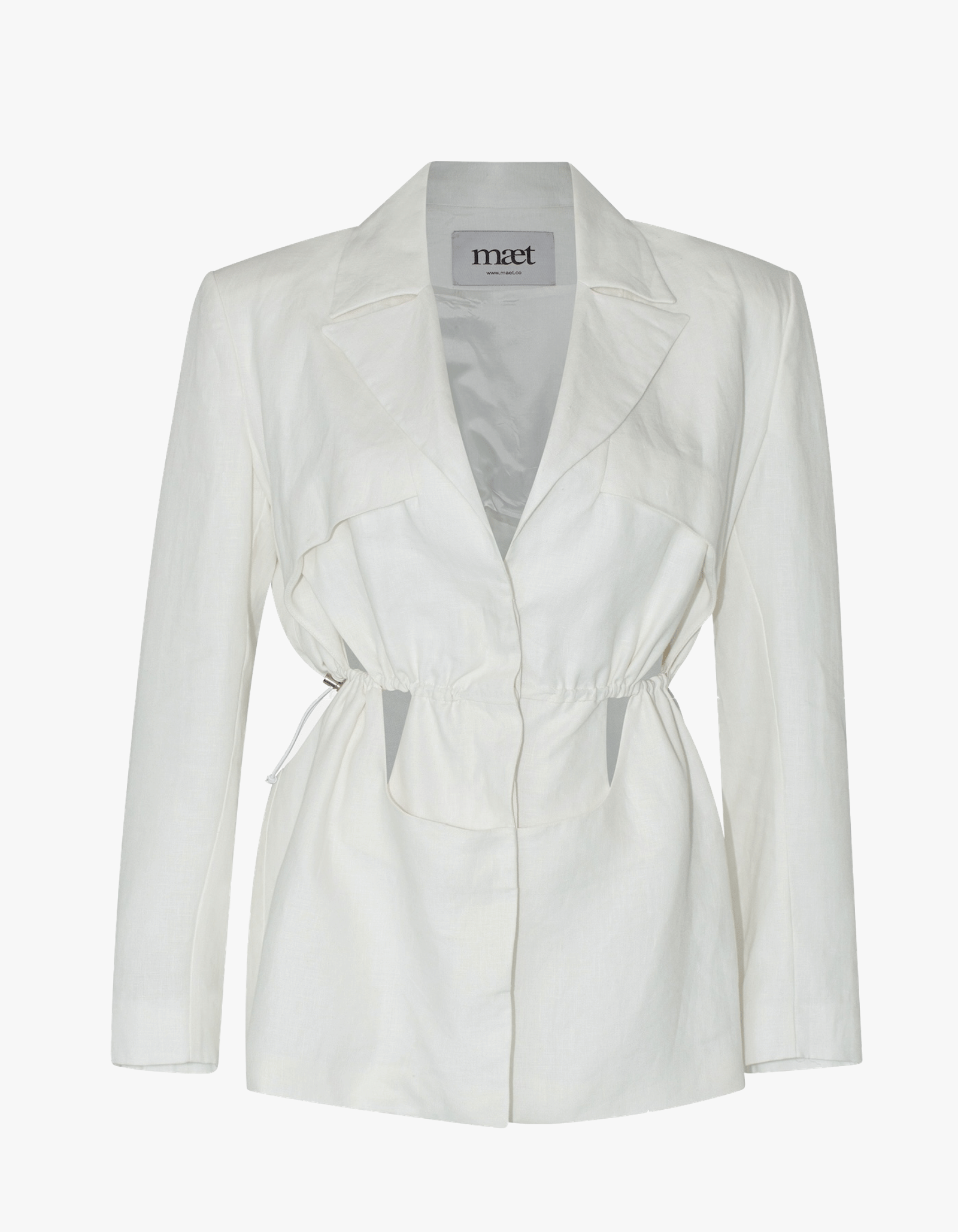 ZIRDI White Linen Cut-out Jacket made by MAET
