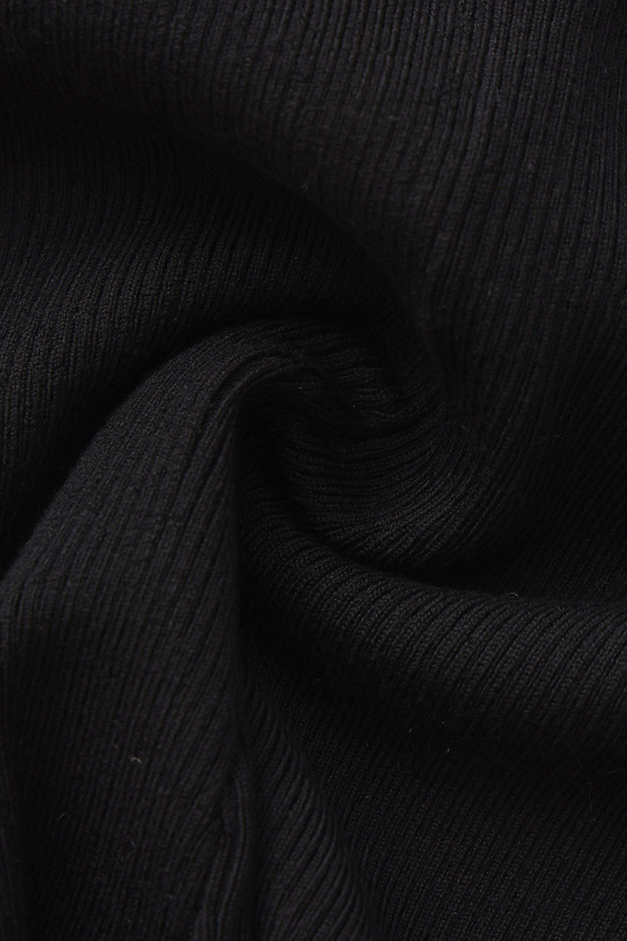 Ava Contrast Halter Knit Black Romper made by Nana Jacqueline