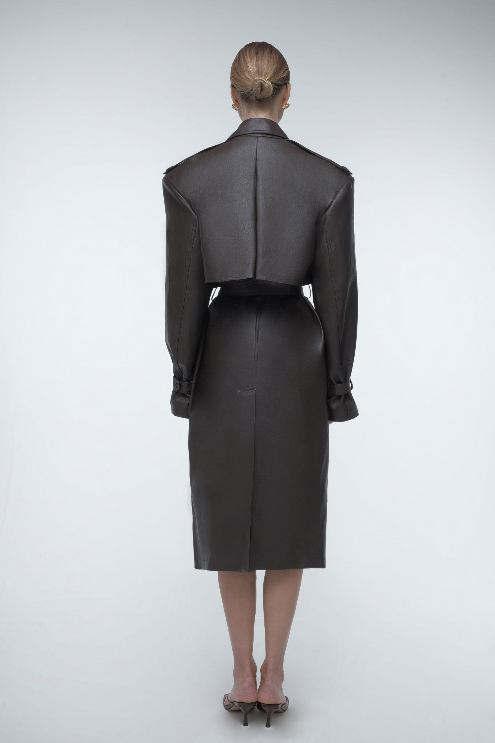 Faux leather trench coat made by AFTERHOURS