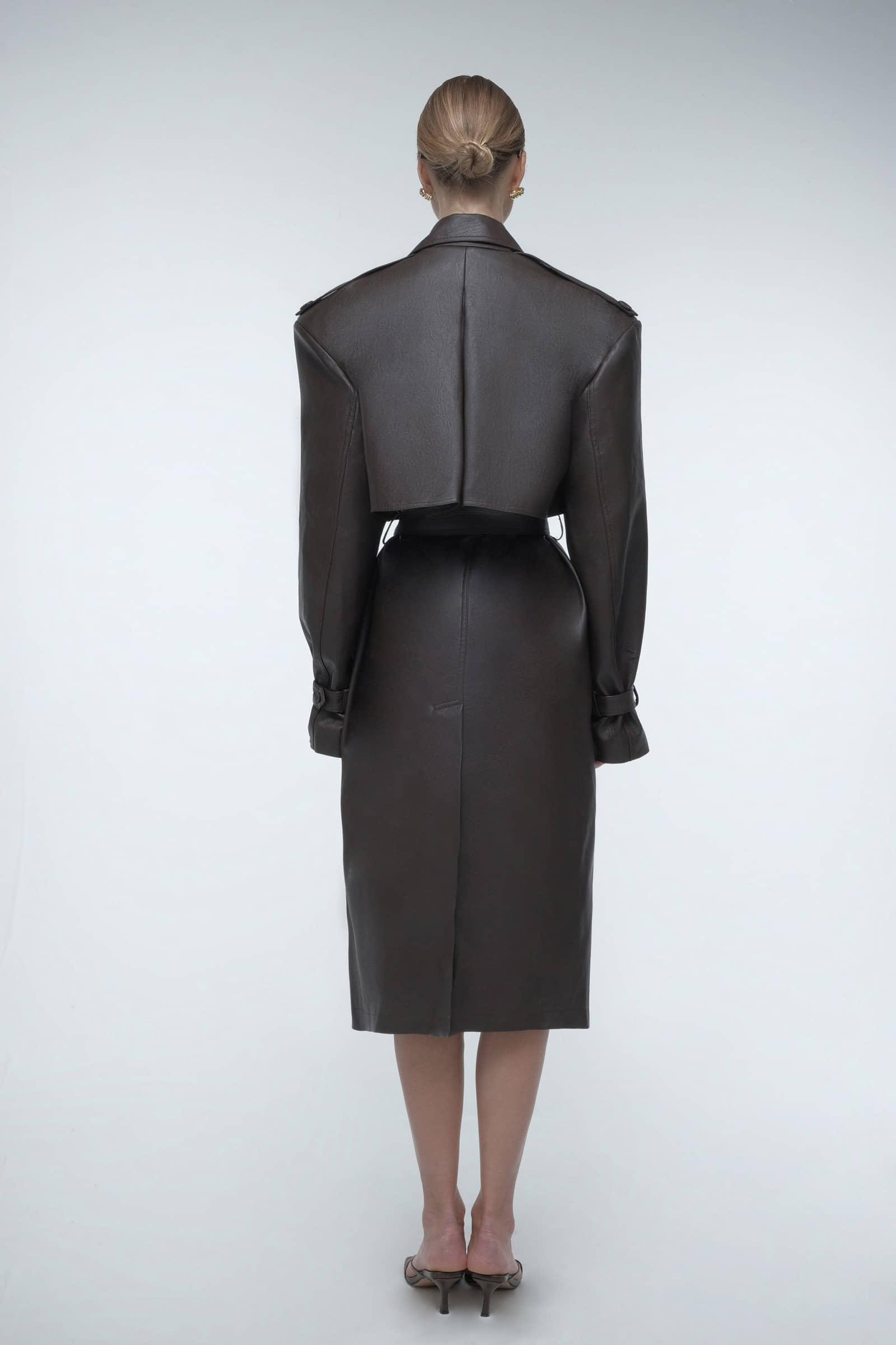 Faux leather trench coat made by AFTERHOURS