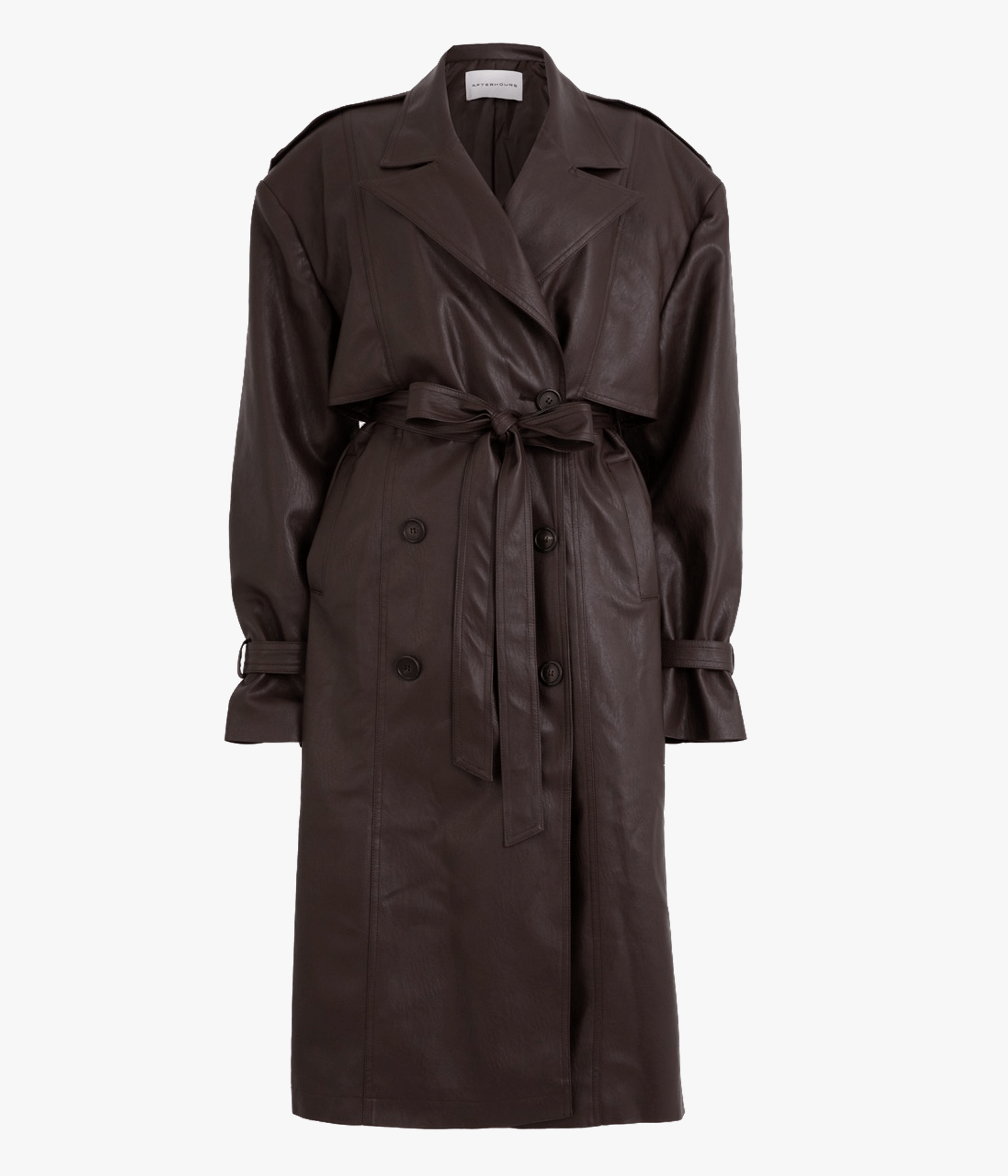Faux leather trench coat made by AFTERHOURS