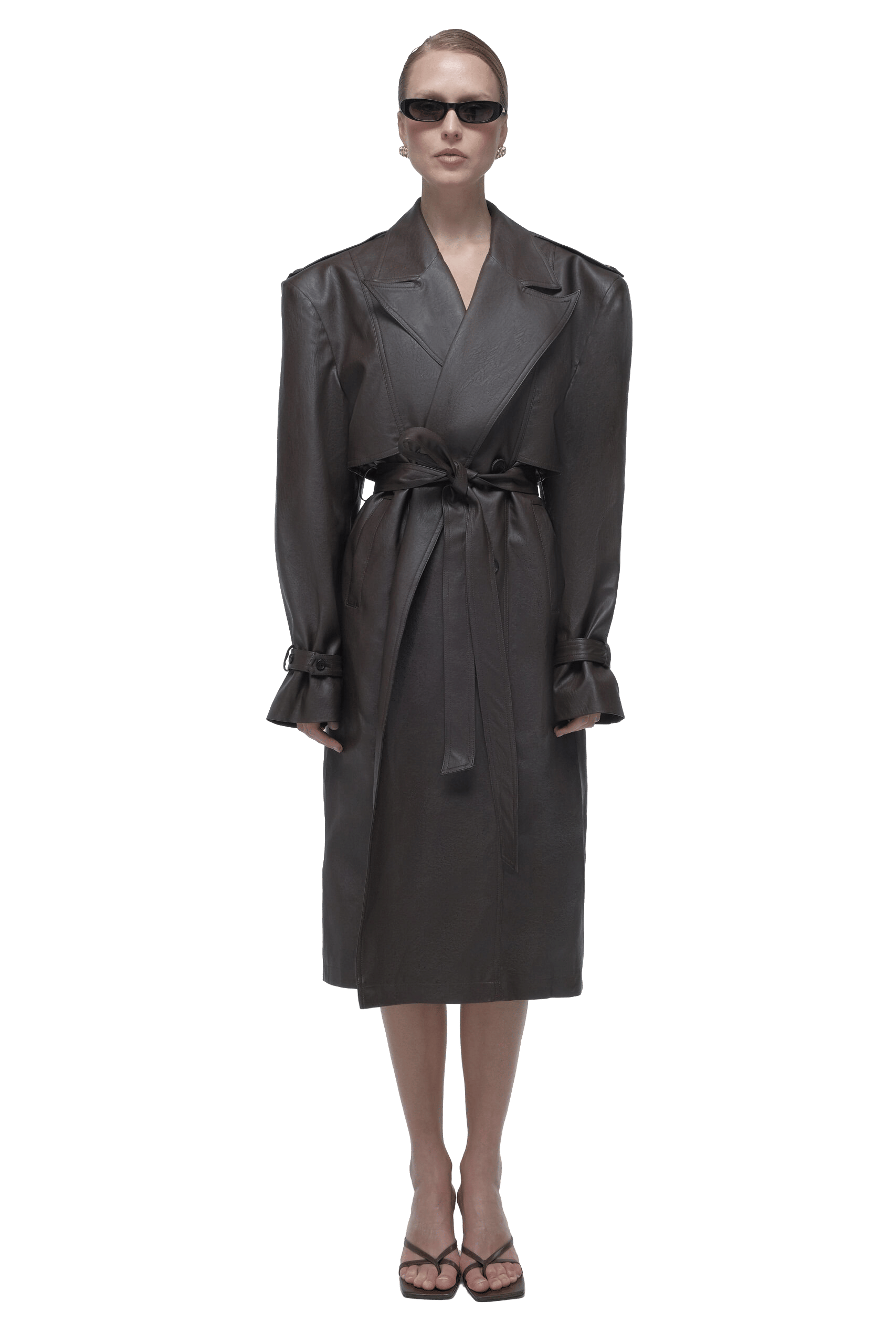 Faux leather trench coat made by AFTERHOURS