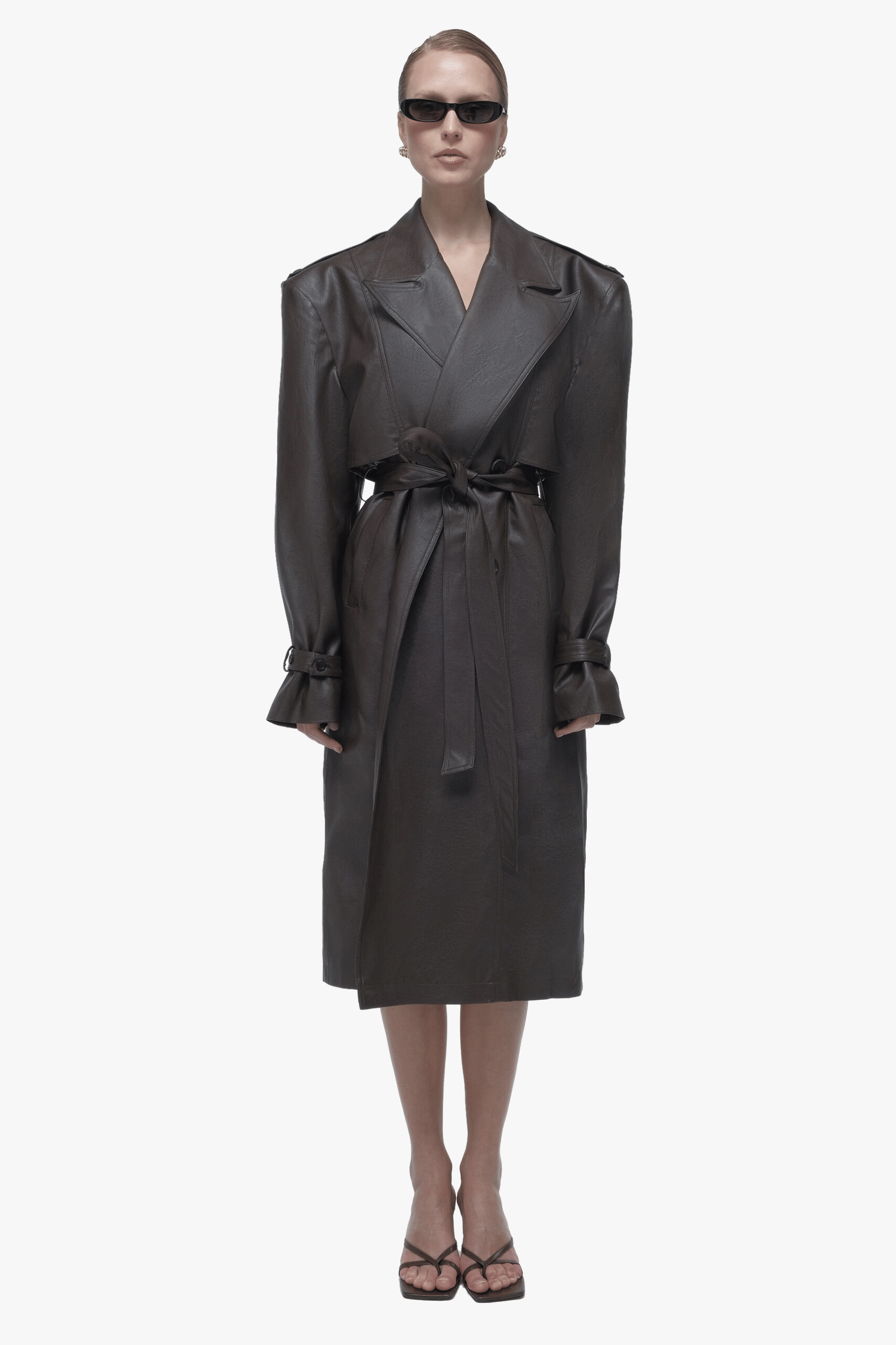 Faux leather trench coat made by AFTERHOURS