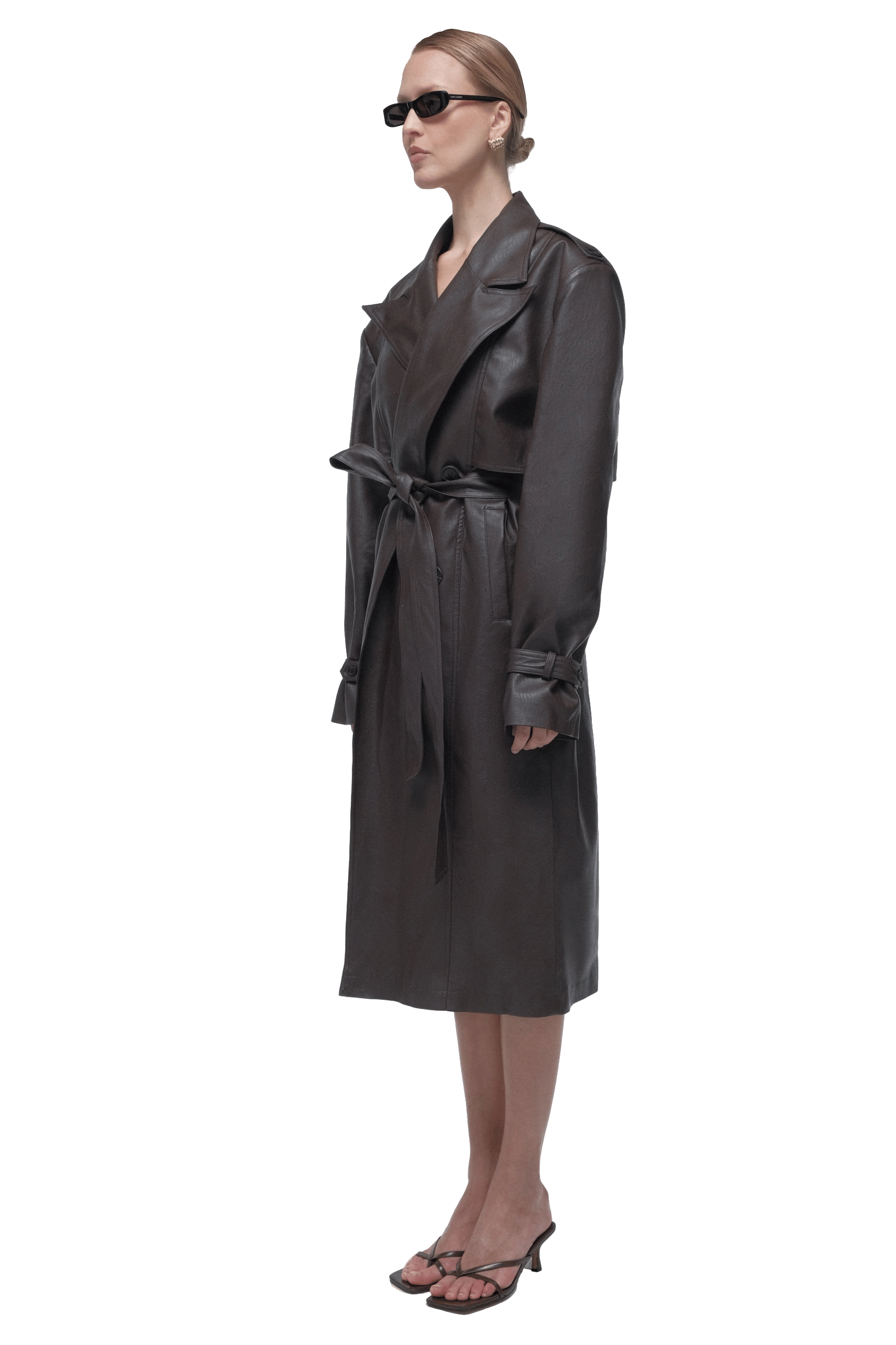 Faux leather trench coat made by AFTERHOURS