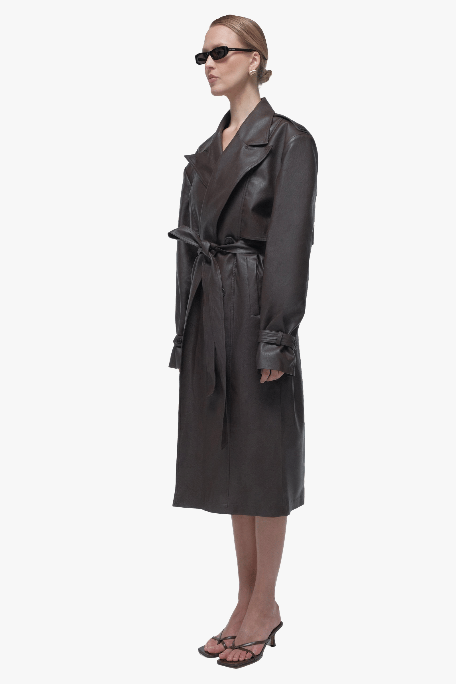 Faux leather trench coat made by AFTERHOURS