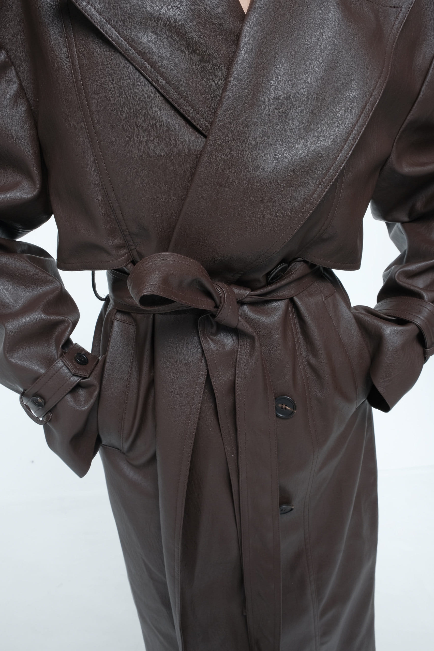 Faux leather trench coat made by AFTERHOURS
