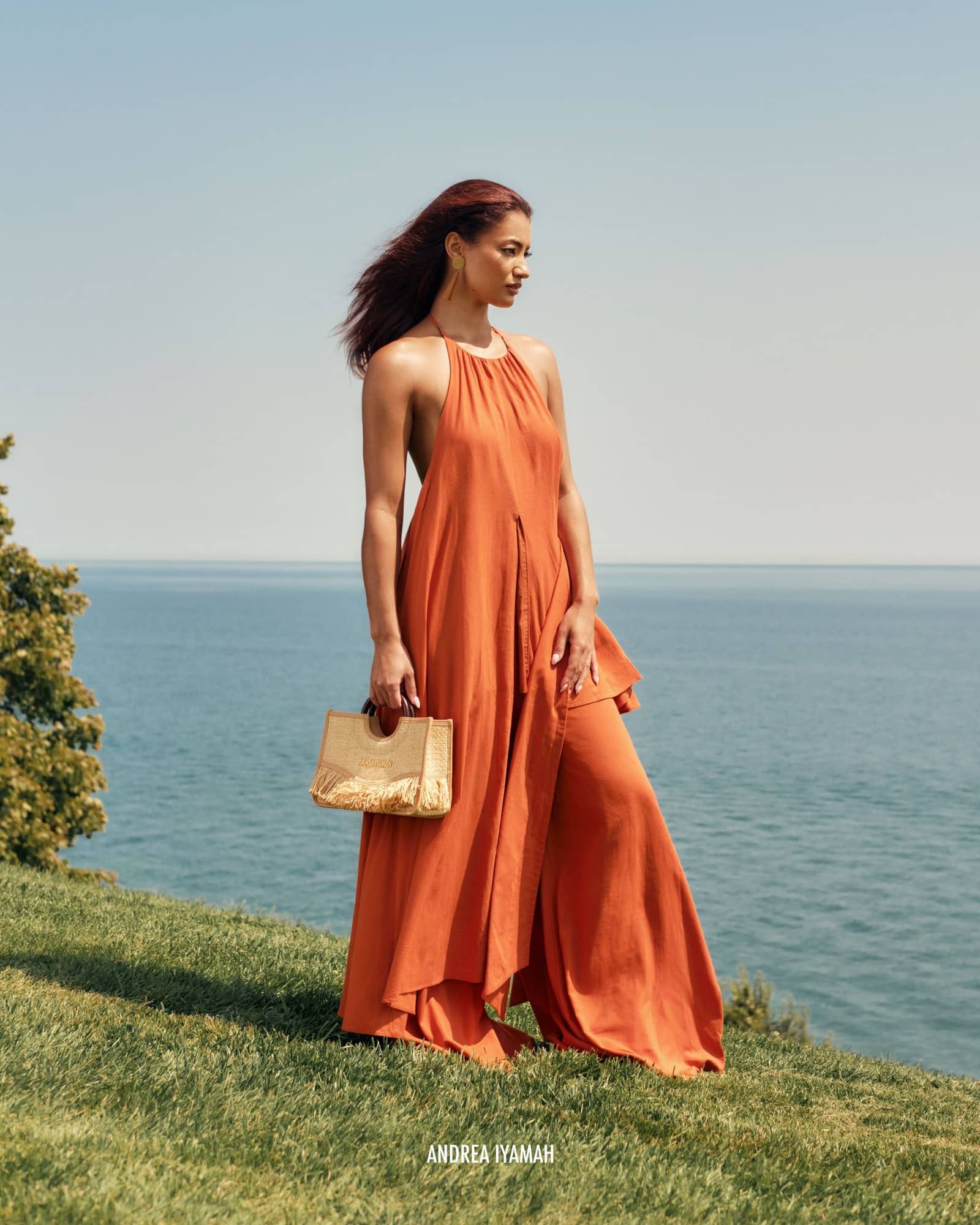 NATA PANTS - RED CORAL made by Andrea Iyamah