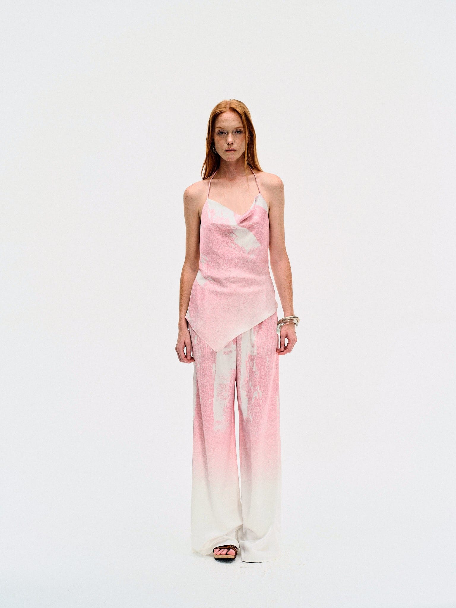 GRADIENT PRINTED WIDE TROUSERS made by YIBRI