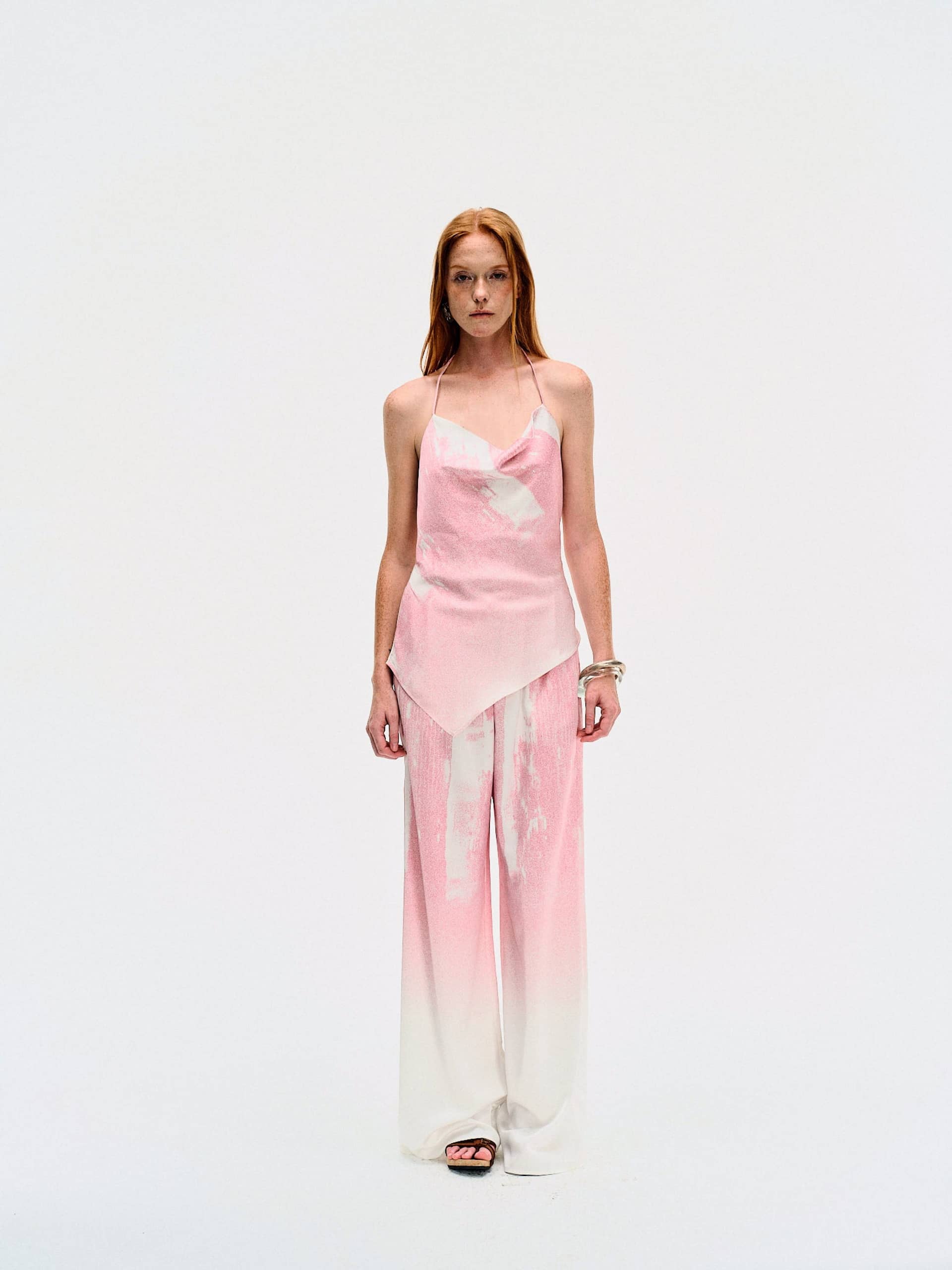 GRADIENT PRINTED WIDE TROUSERS made by YIBRI