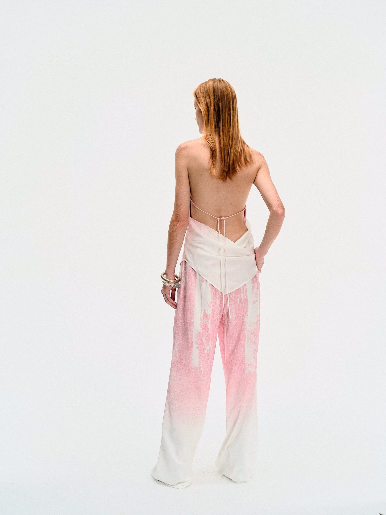 GRADIENT PRINTED WIDE TROUSERS made by YIBRI