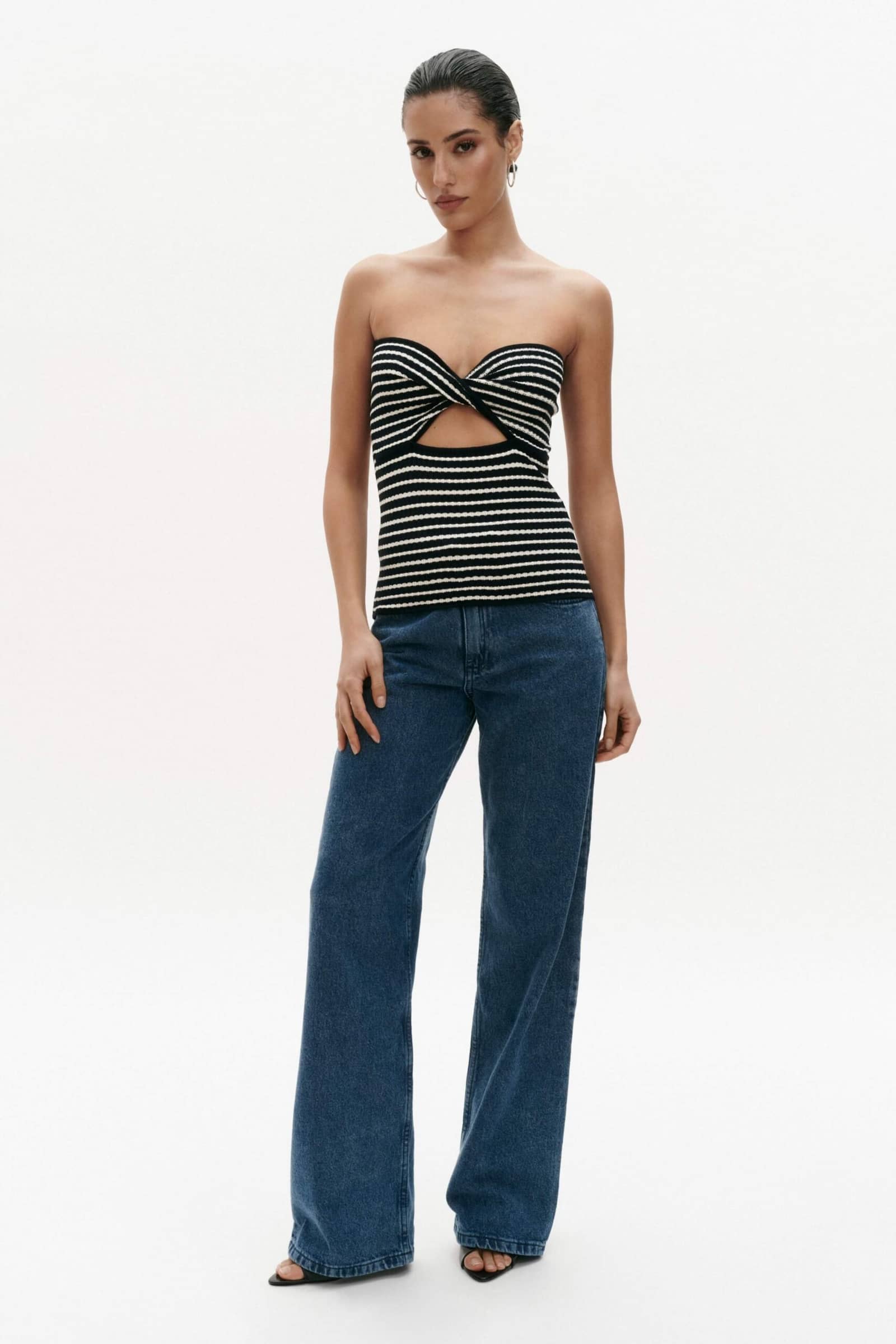 CREAM STRIPED TOP made by BENU Studio