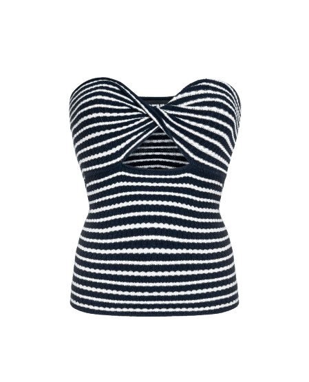 CREAM STRIPED TOP made by BENU Studio