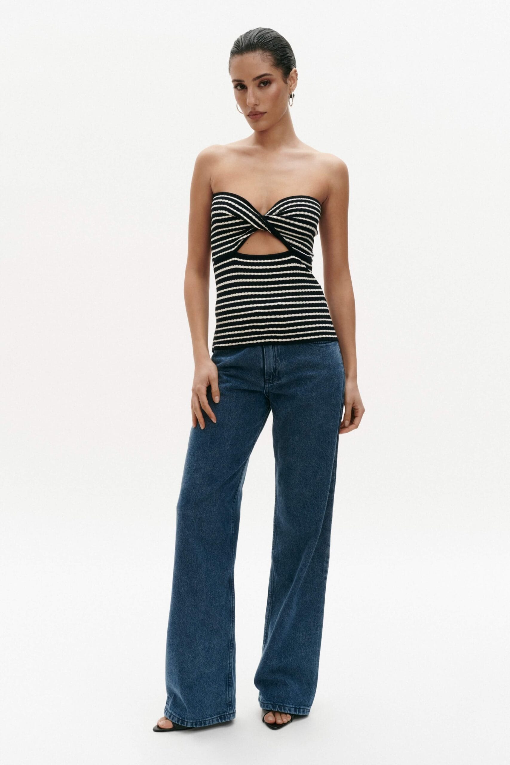 CREAM STRIPED TOP made by BENU Studio