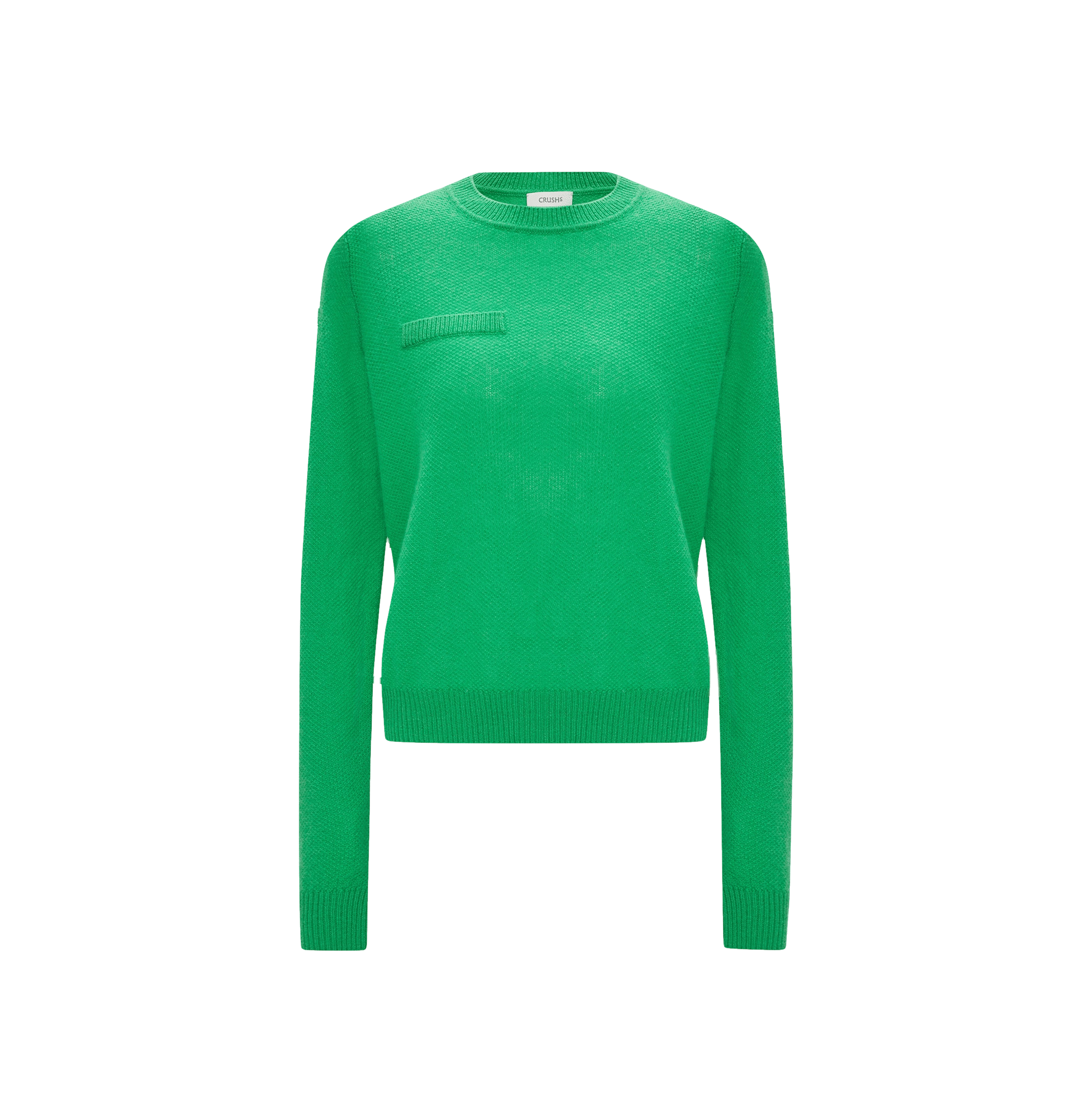 CASHMERE OSMANTHUS PATTERN CREW NECK TOP in Green made by CRUSH Collection