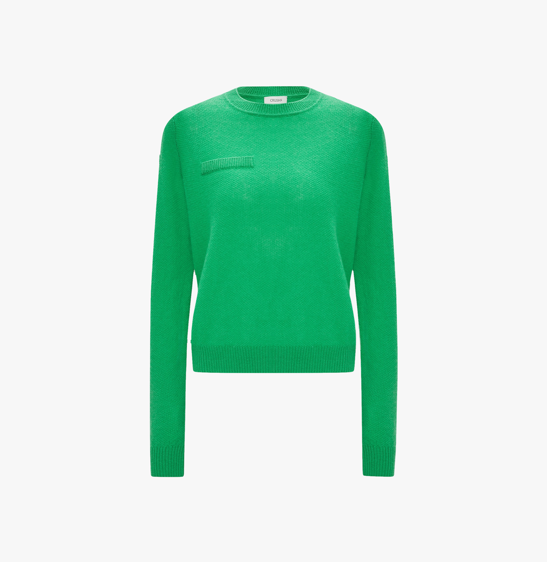 CASHMERE OSMANTHUS PATTERN CREW NECK TOP in Green made by CRUSH Collection
