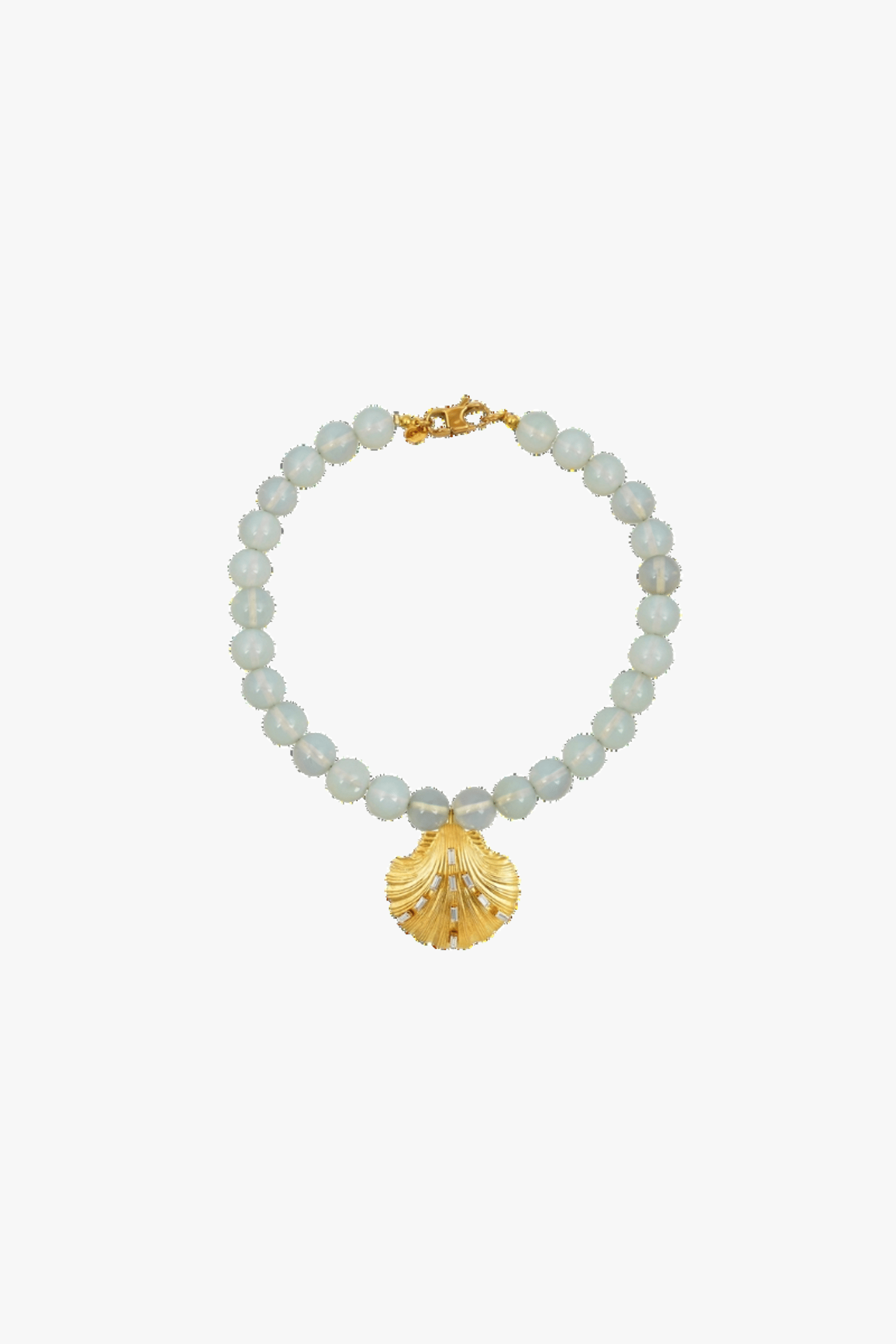 Isla's Opal And Gold Shell Pendant Necklace Daphne X Oceanus made by Oceanus Swimwear