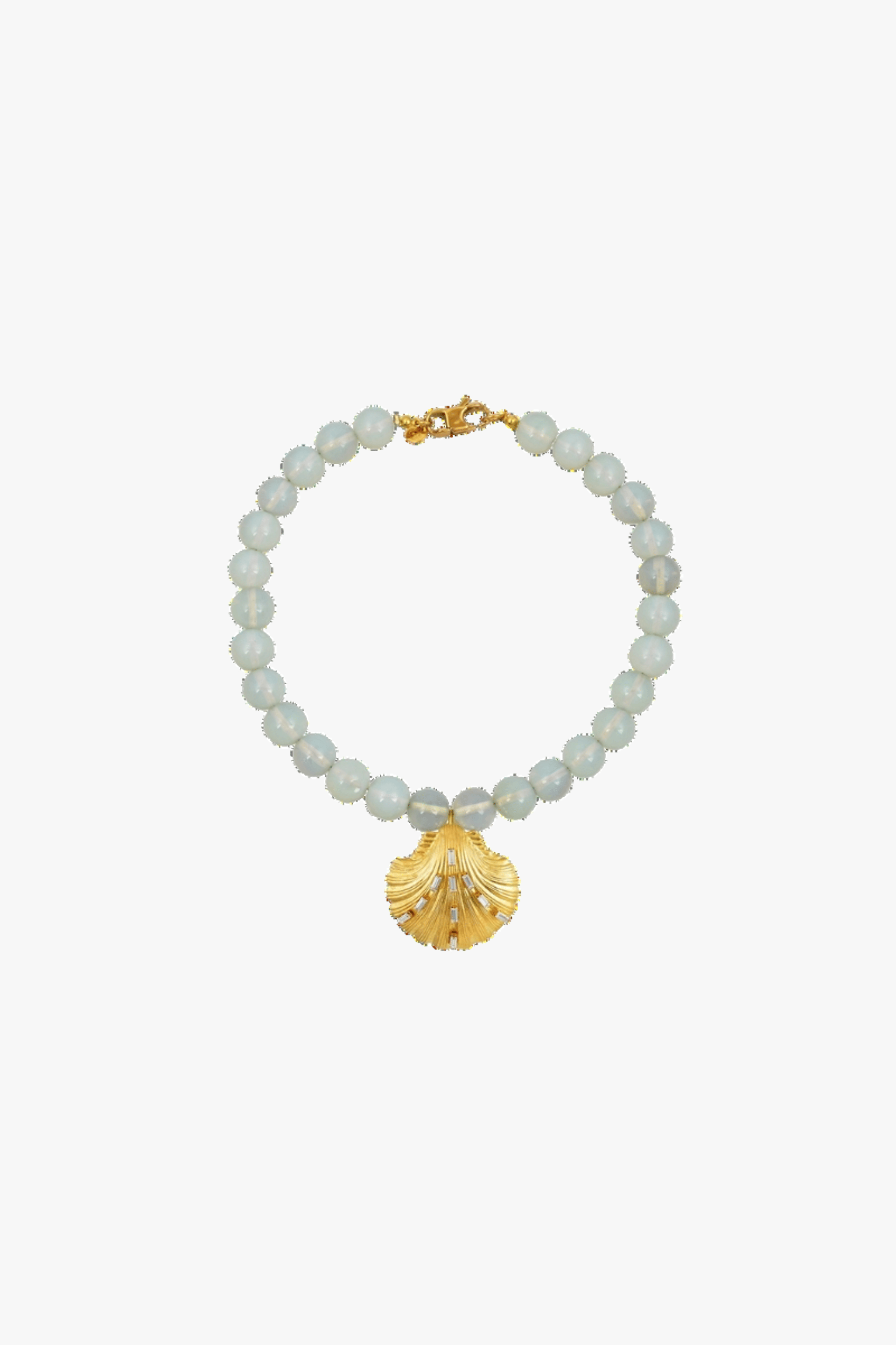 Isla's Opal And Gold Shell Pendant Necklace Daphne X Oceanus made by Oceanus Swimwear