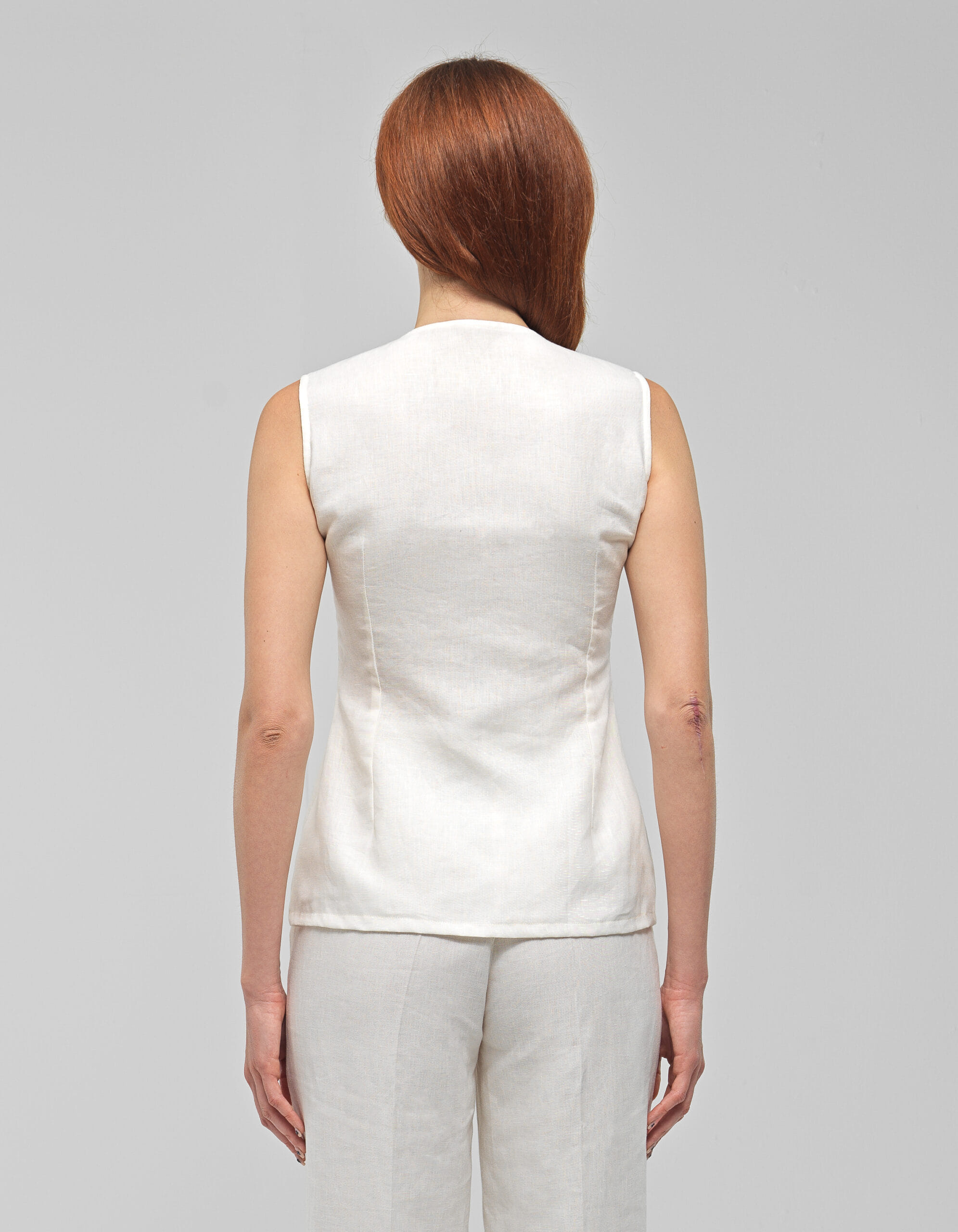 PRIMROSE White Ruffled Sleeveless Top made by MAET
