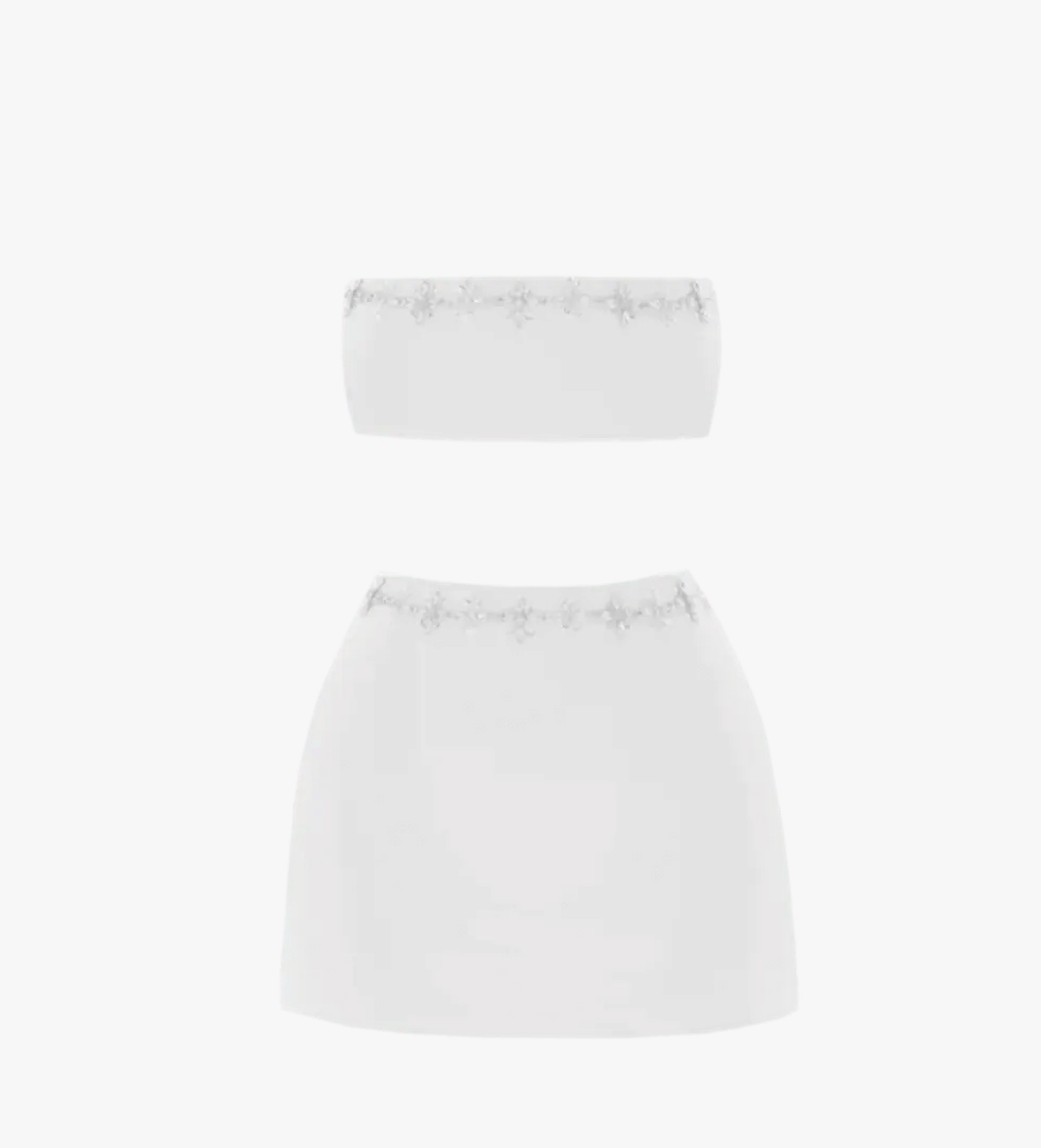 Aaliyah Co-Ord White in White made by Oceanus Swimwear