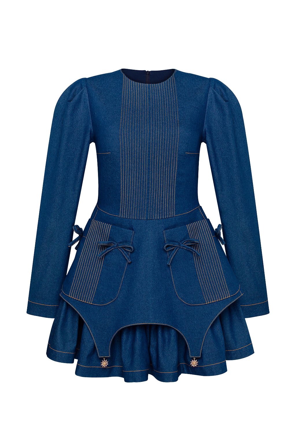 DENIM DRESS WITH BASCQUE mini made by Guranda