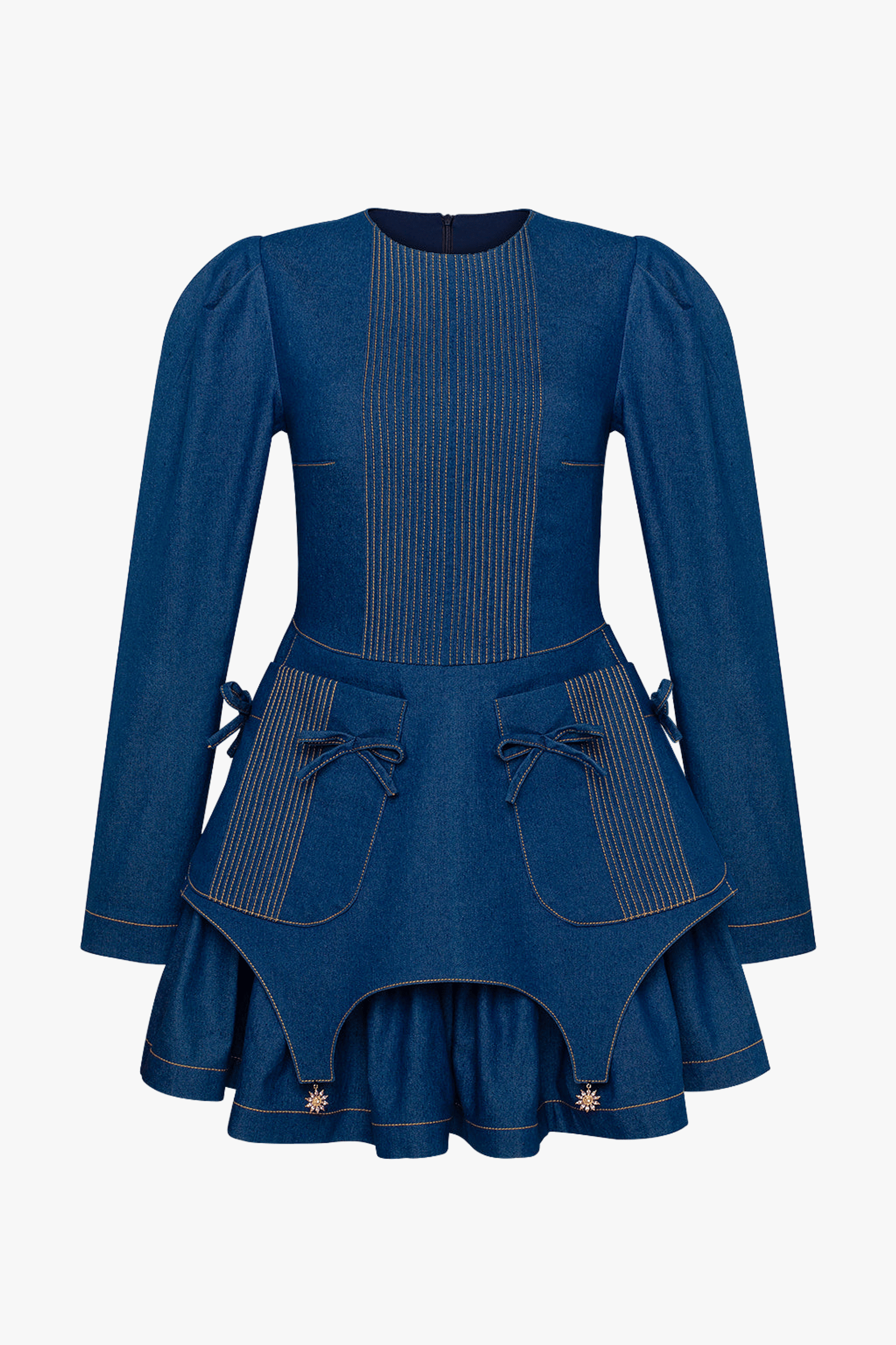 DENIM DRESS WITH BASCQUE mini made by Guranda