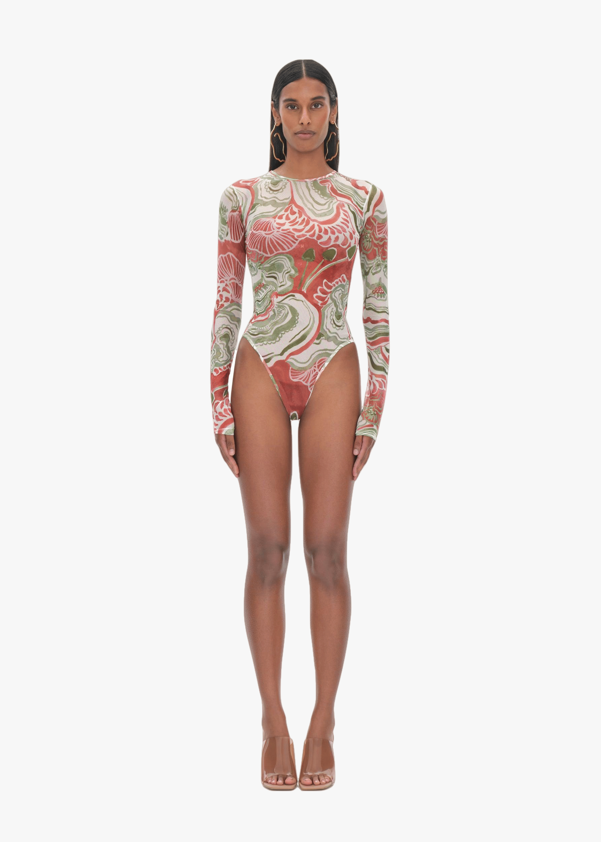 ELLE ABSTRACT MUSHROOM BODYSUIT made by Andrea Iyamah