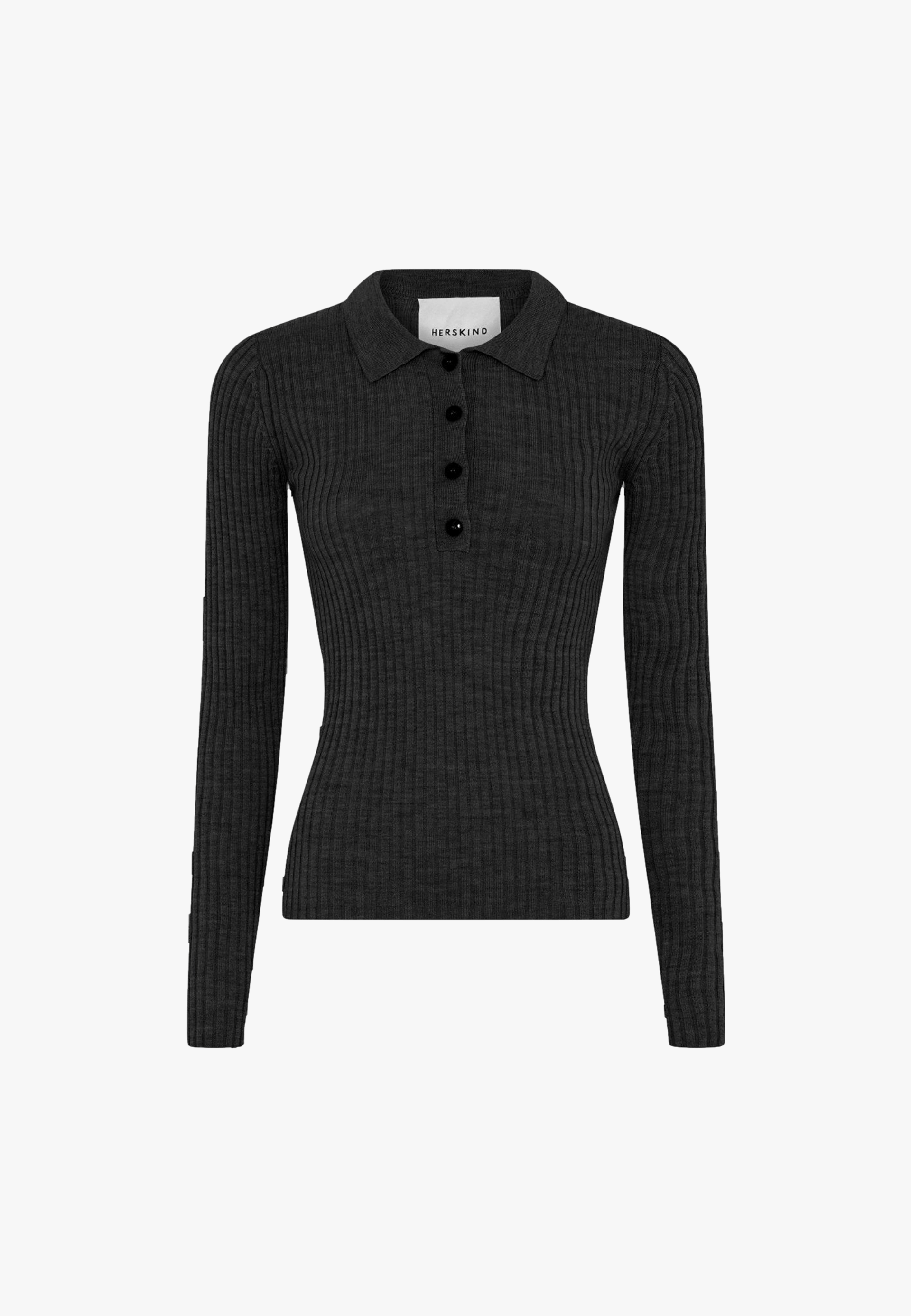 Cadee Blouse Merino Wool - Black in Black made by HERSKIND
