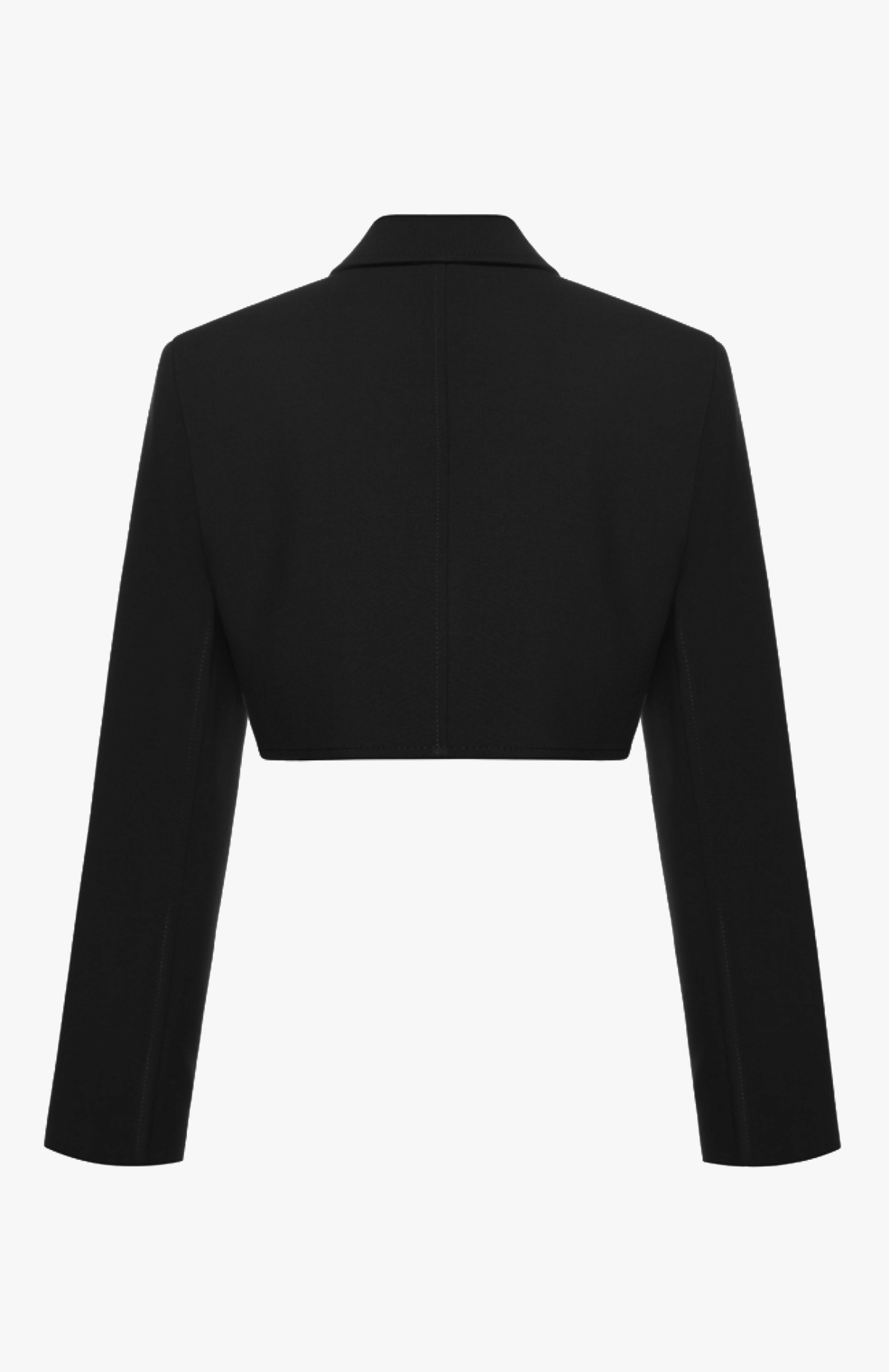 BUTTON EMBELLISHED CROPPED JACKET made by KEBURIA