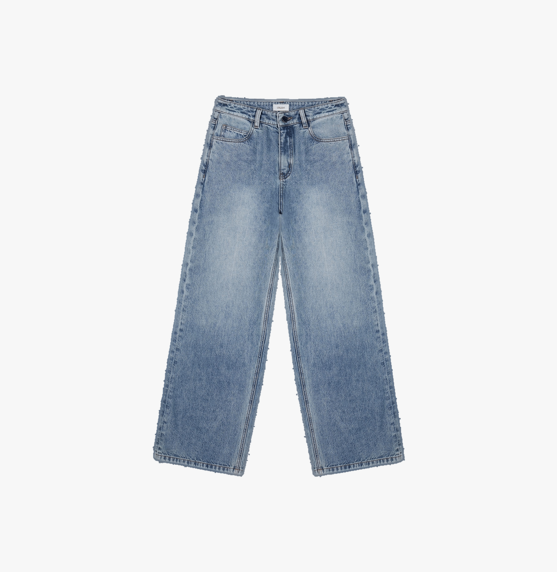 MID-WAIST DENIM TROUSERS made by CRUSH Collection
