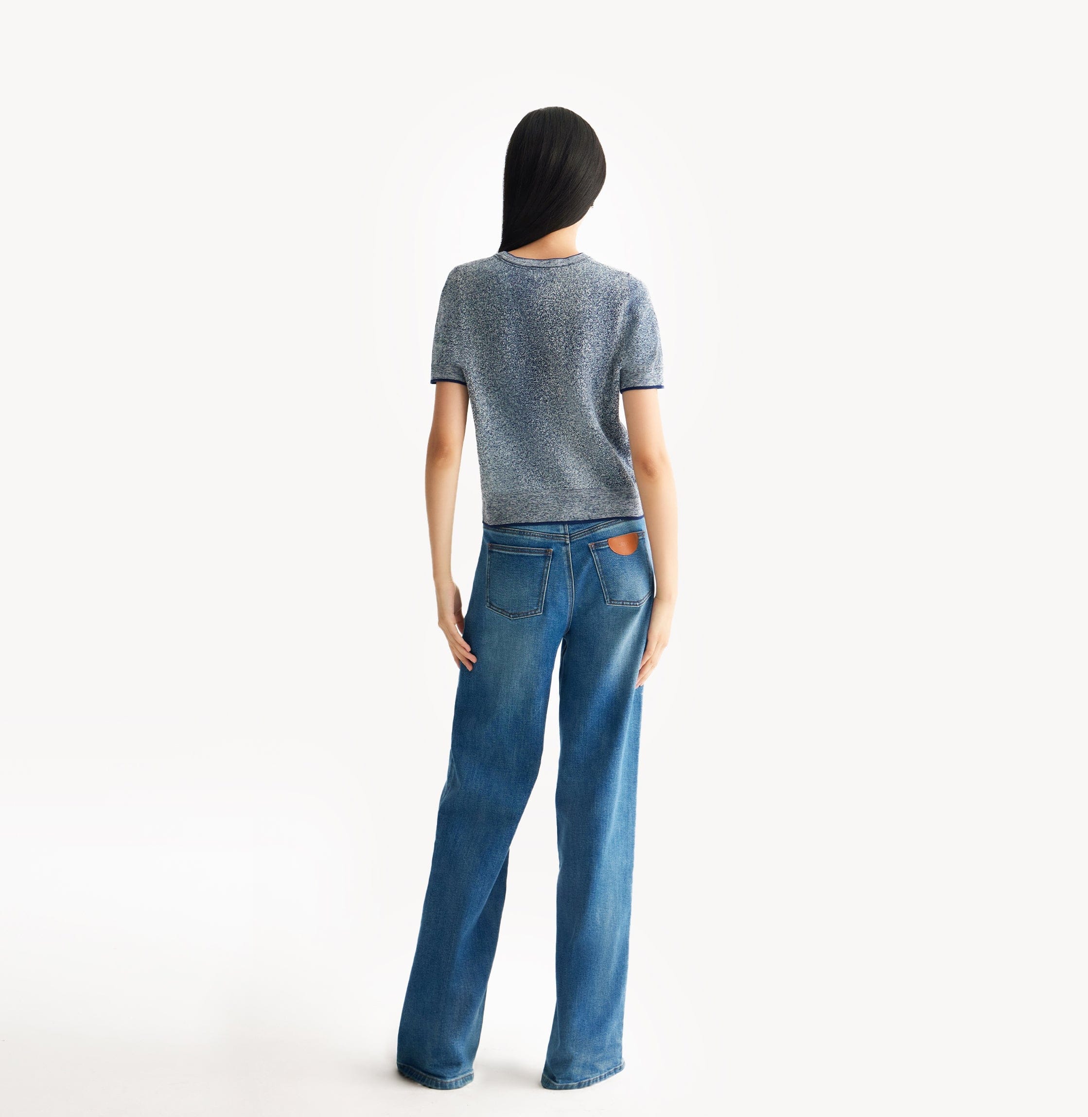 MID-WAIST DENIM TROUSERS made by CRUSH Collection