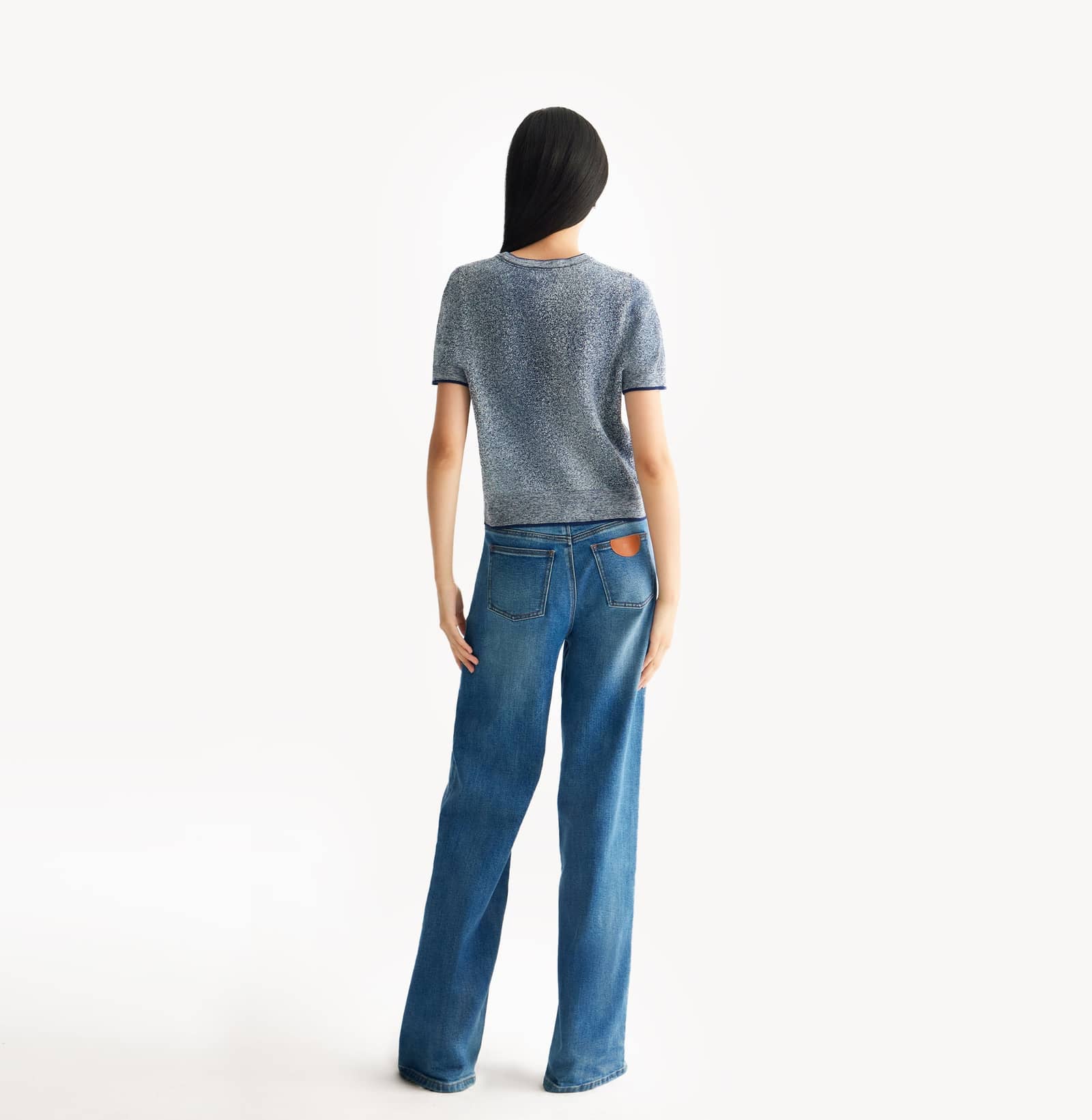 MID-WAIST DENIM TROUSERS made by CRUSH Collection