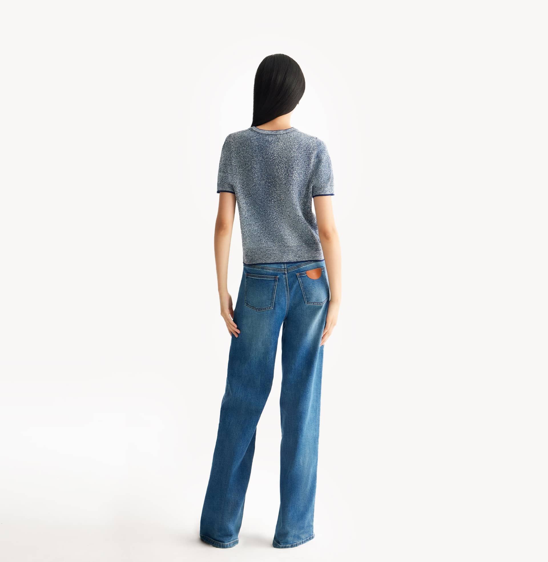 MID-WAIST DENIM TROUSERS made by CRUSH Collection