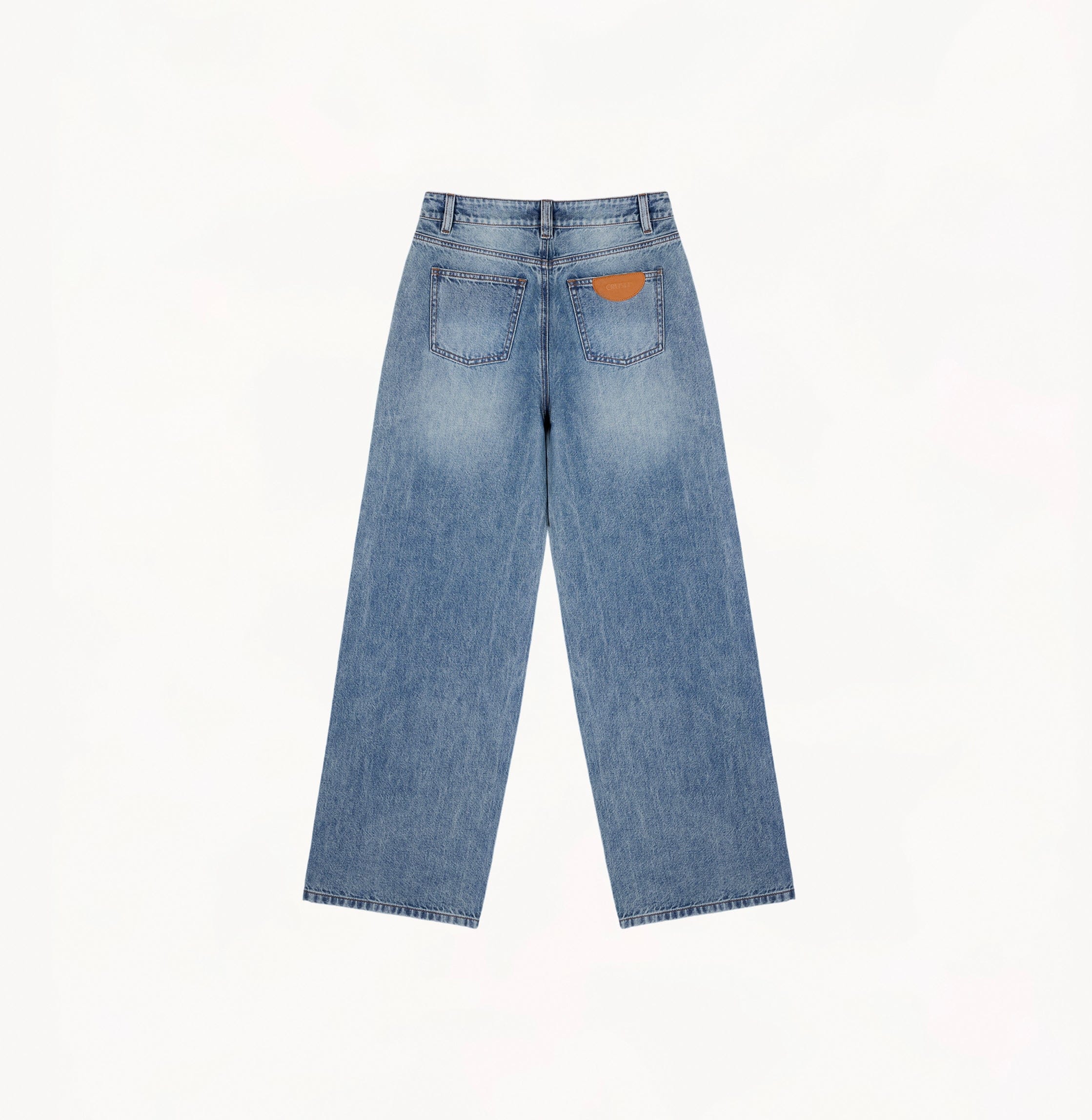 MID-WAIST DENIM TROUSERS made by CRUSH Collection