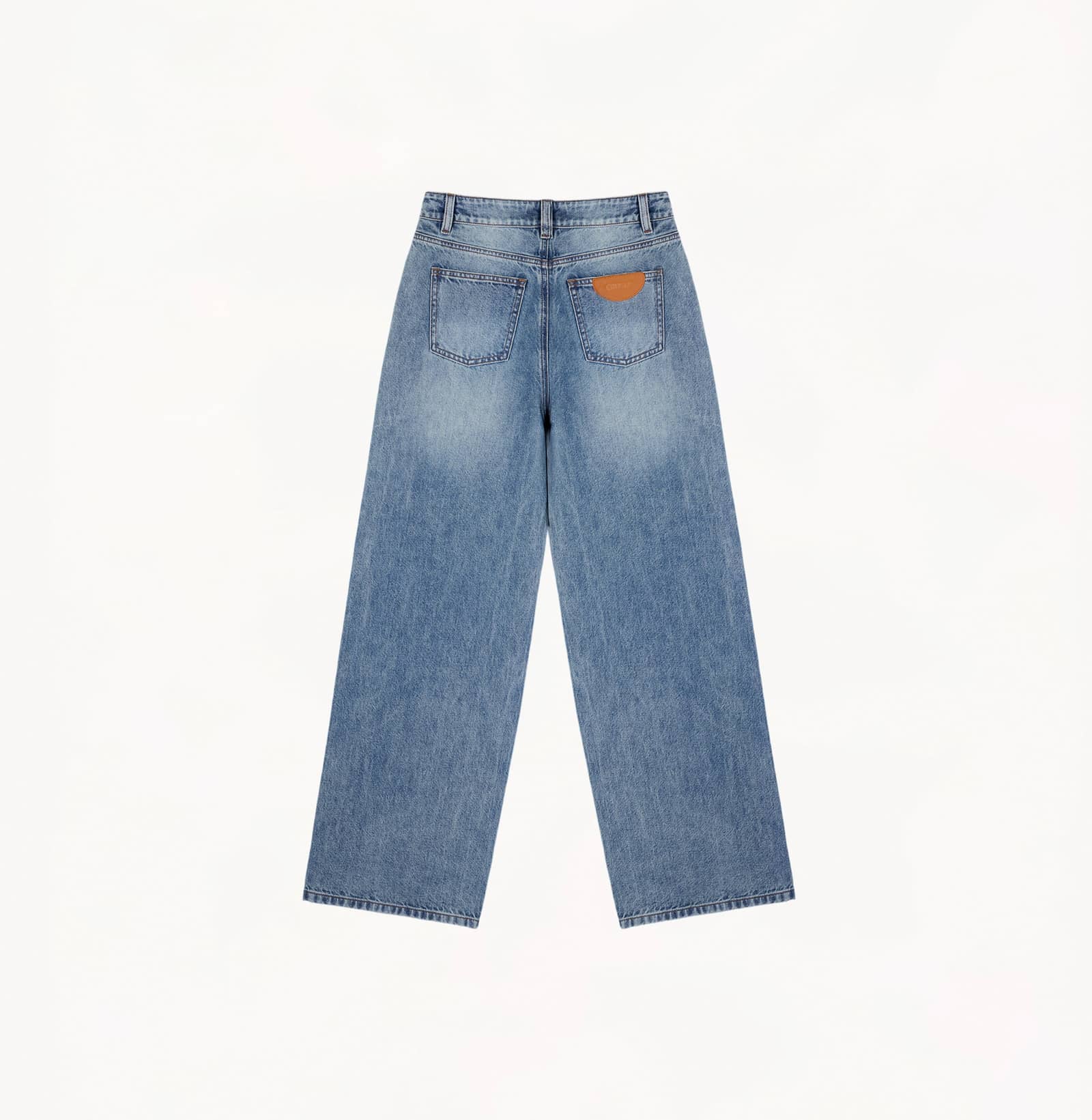 MID-WAIST DENIM TROUSERS made by CRUSH Collection