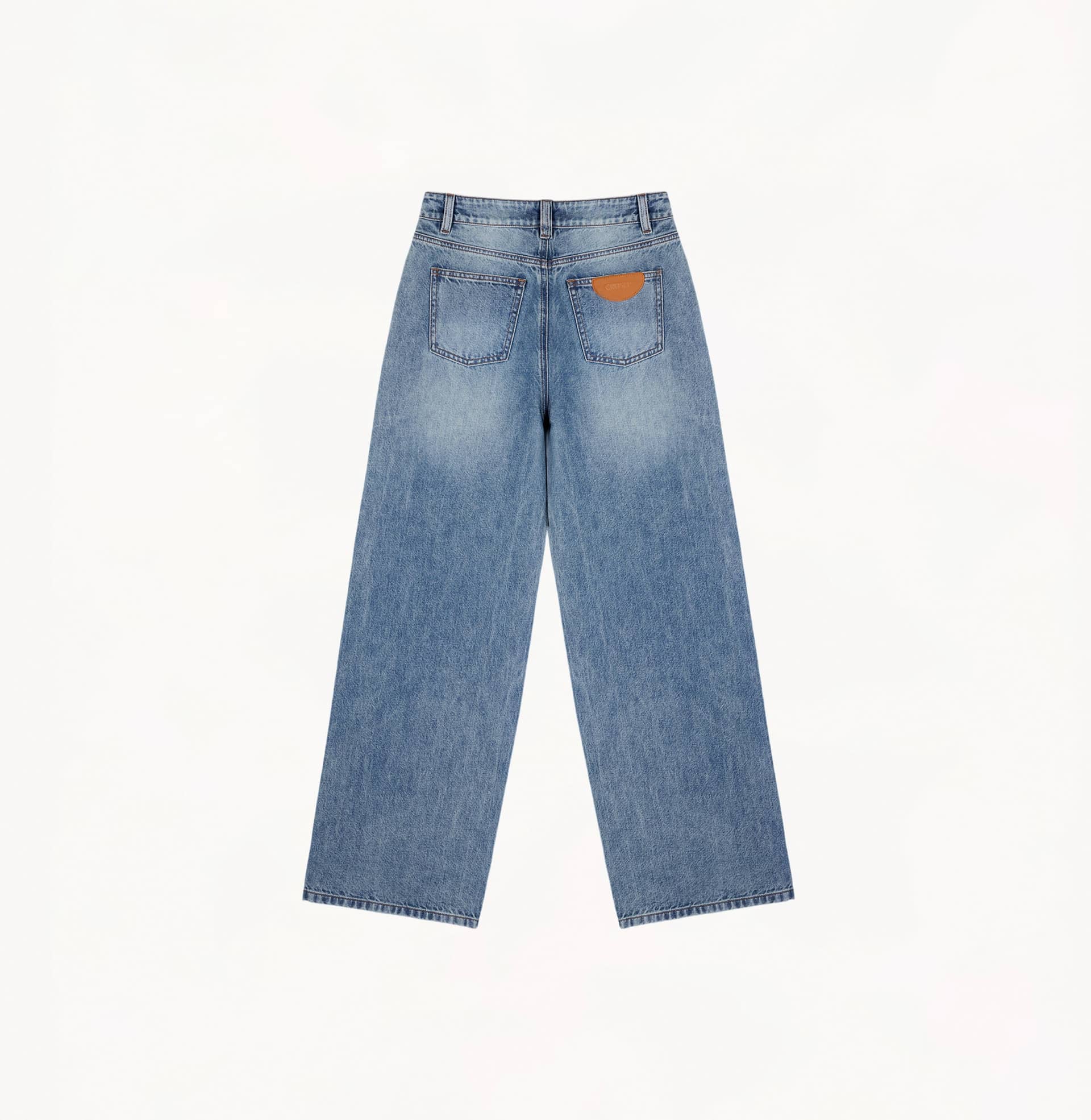 MID-WAIST DENIM TROUSERS made by CRUSH Collection