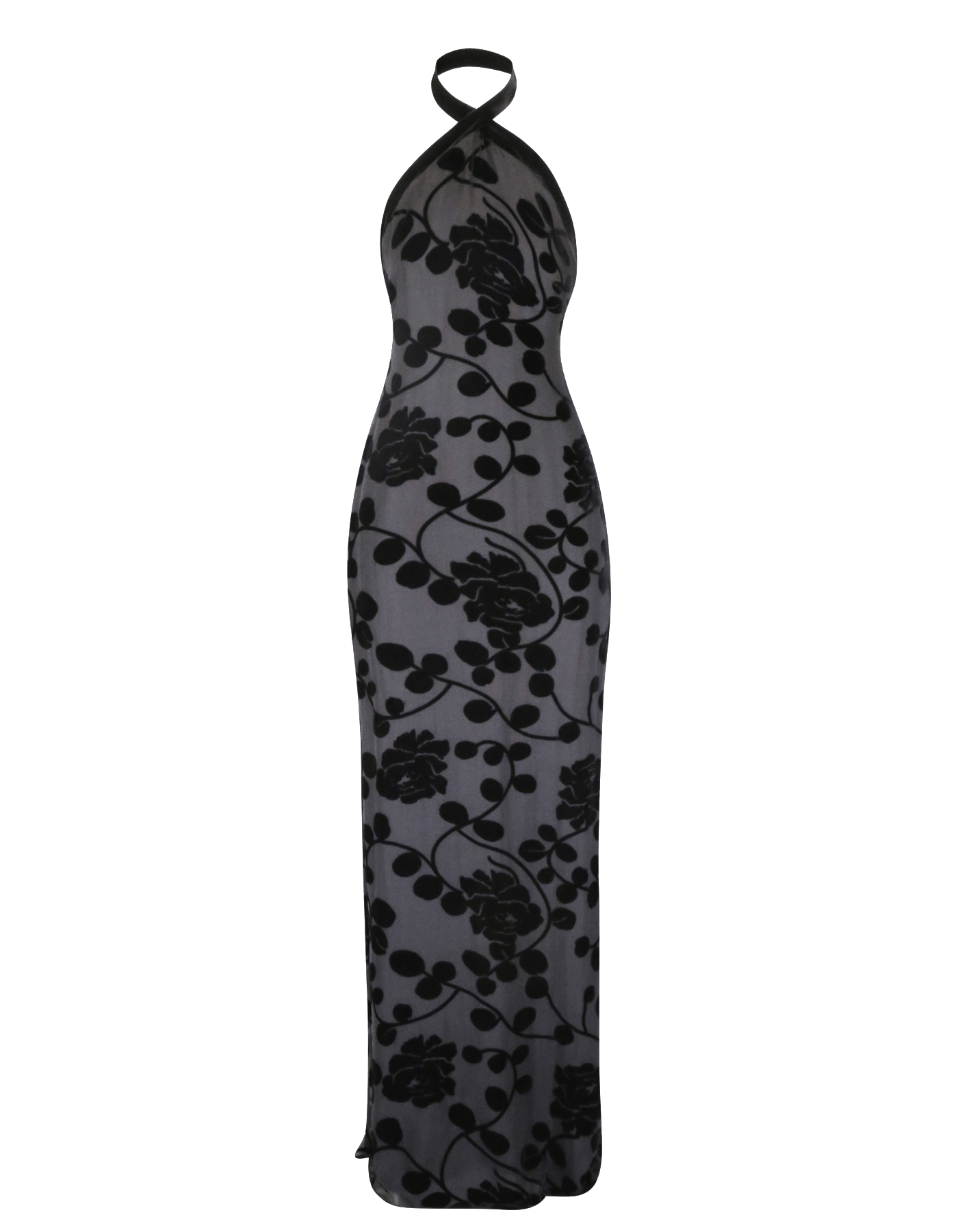 VALYTIA Black Silk And Velvet Dress made by MAET